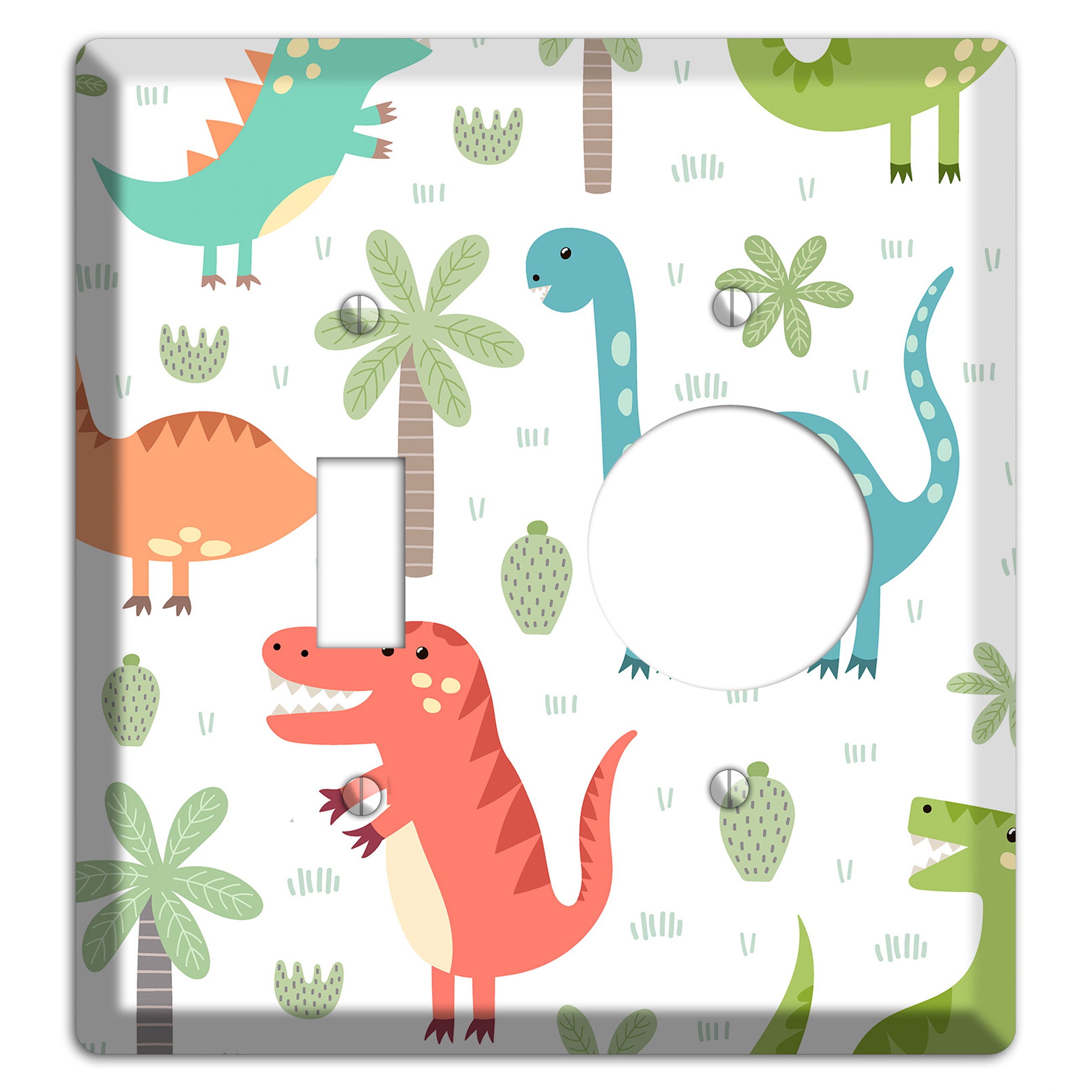 Jurassic Pals (Pastel) Toggle / Receptacle Wallplate