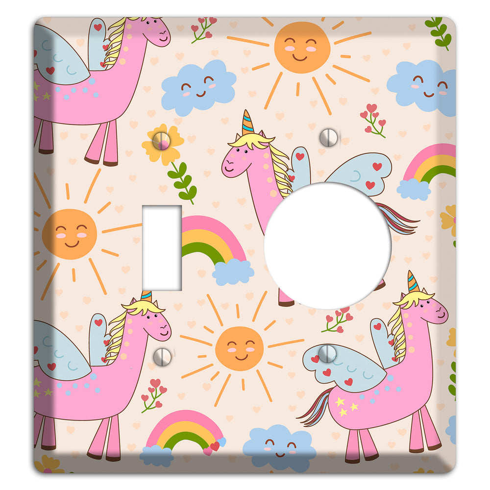 Magic Meadow (Peach) Toggle / Receptacle Wallplate
