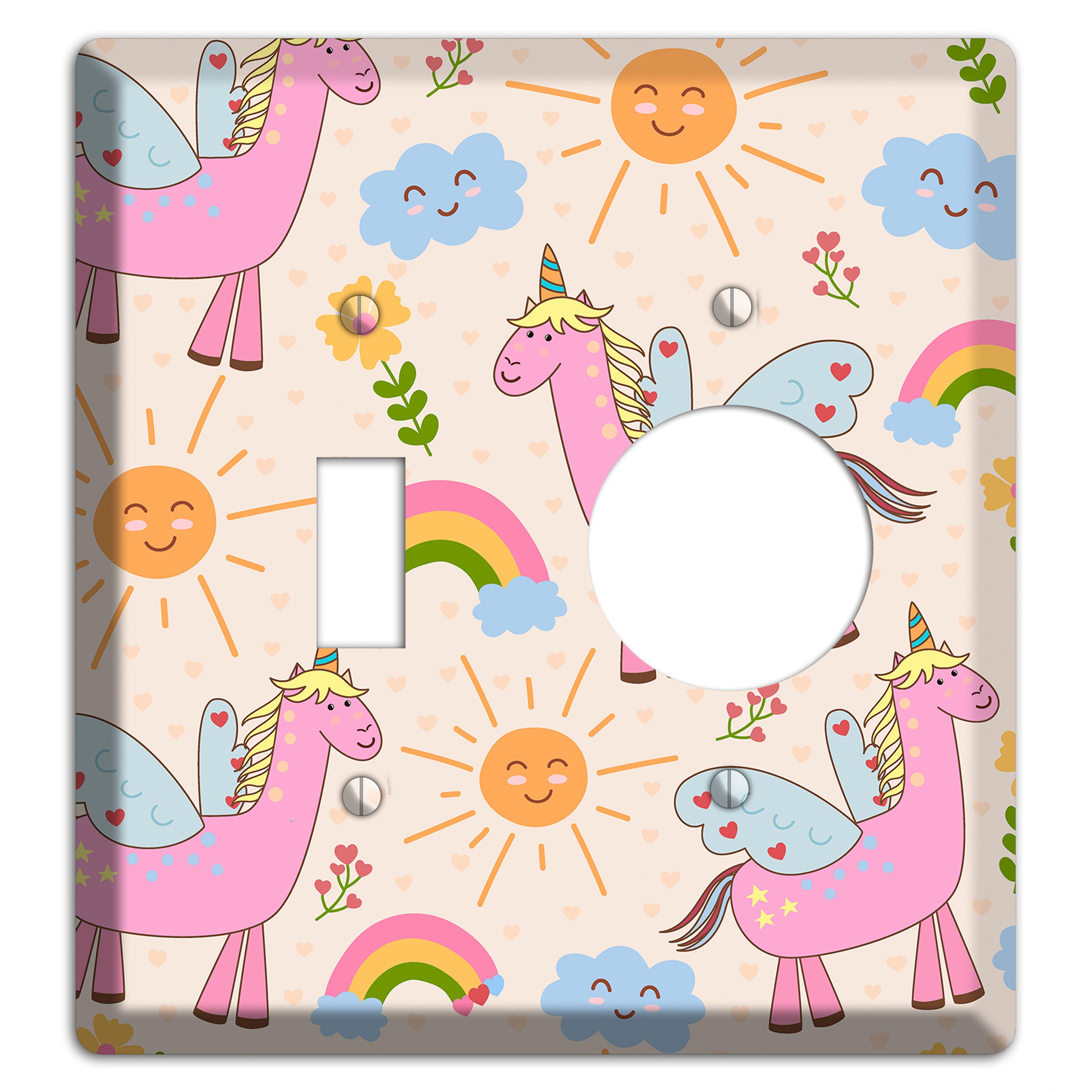 Magic Meadow (Peach) Toggle / Receptacle Wallplate