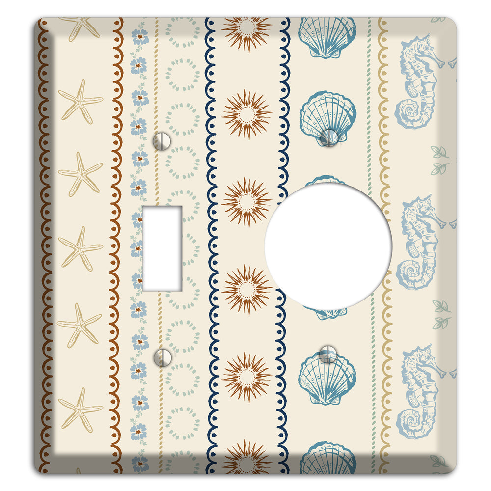 Ivory Seahorse Stripe Toggle / Receptacle Wallplate