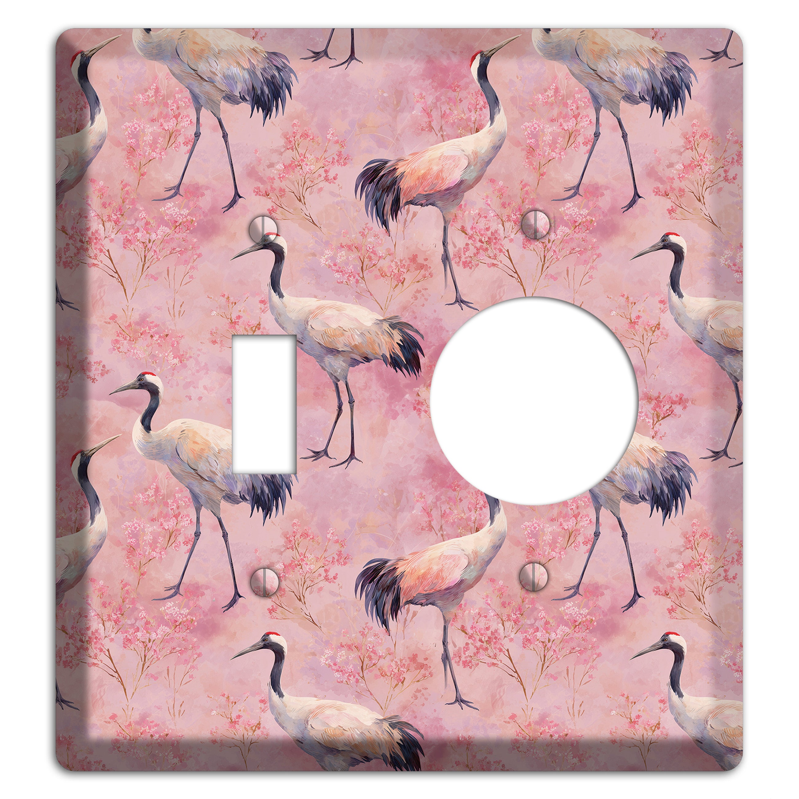 Blush Crane Reverie Toggle / Receptacle Wallplate