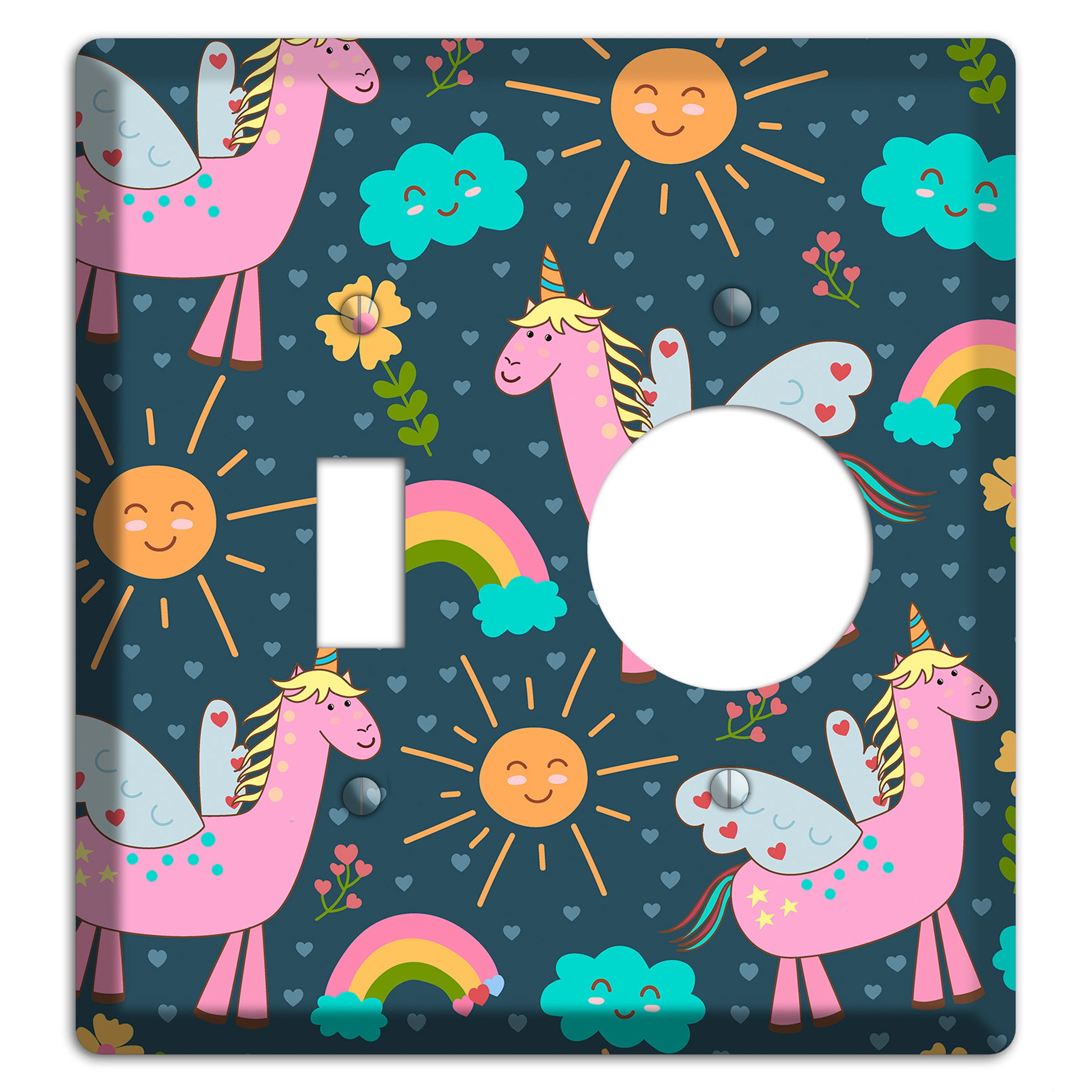 Magic Meadow (Navy) Toggle / Receptacle Wallplate
