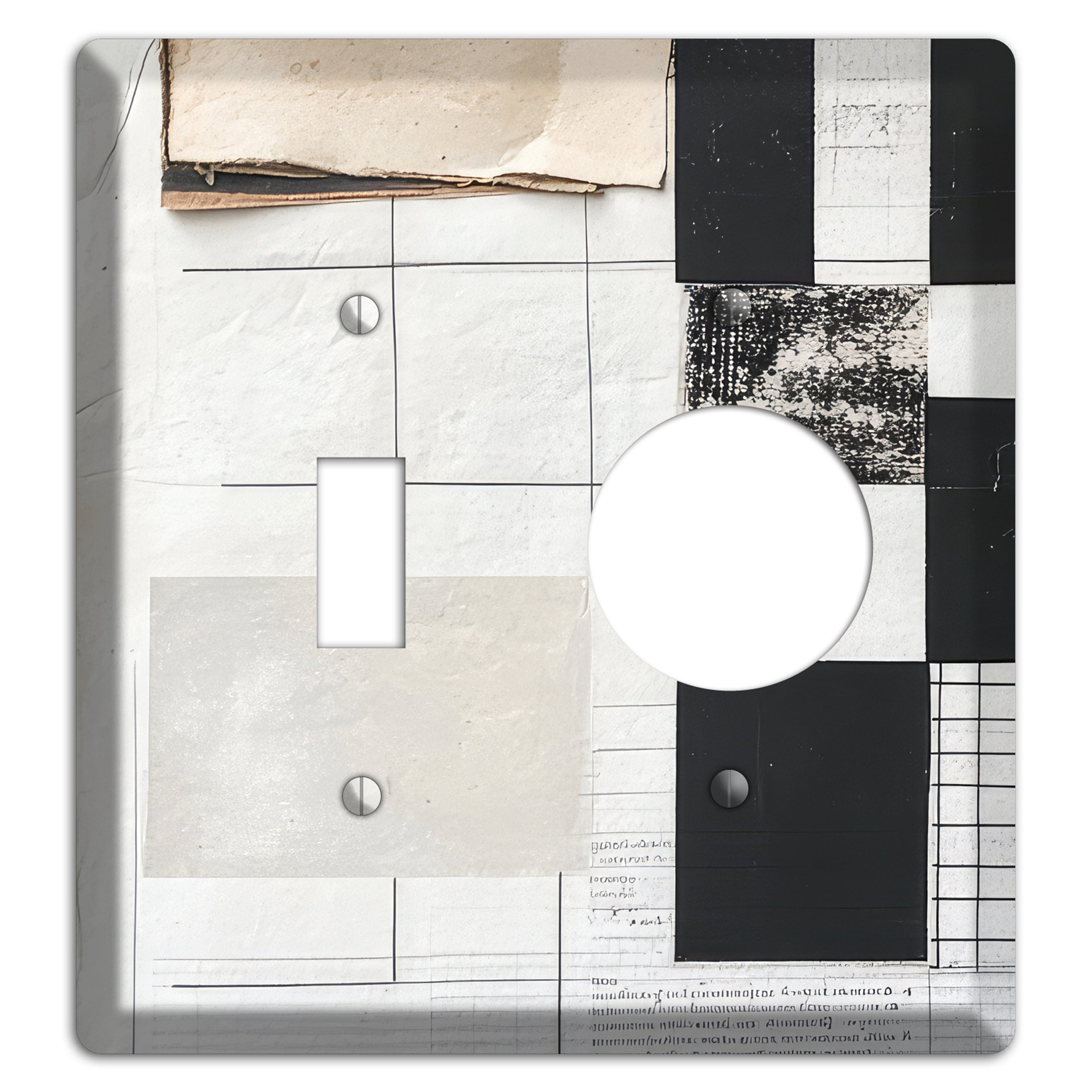 Torn Ledger Fragments Toggle / Receptacle Wallplate
