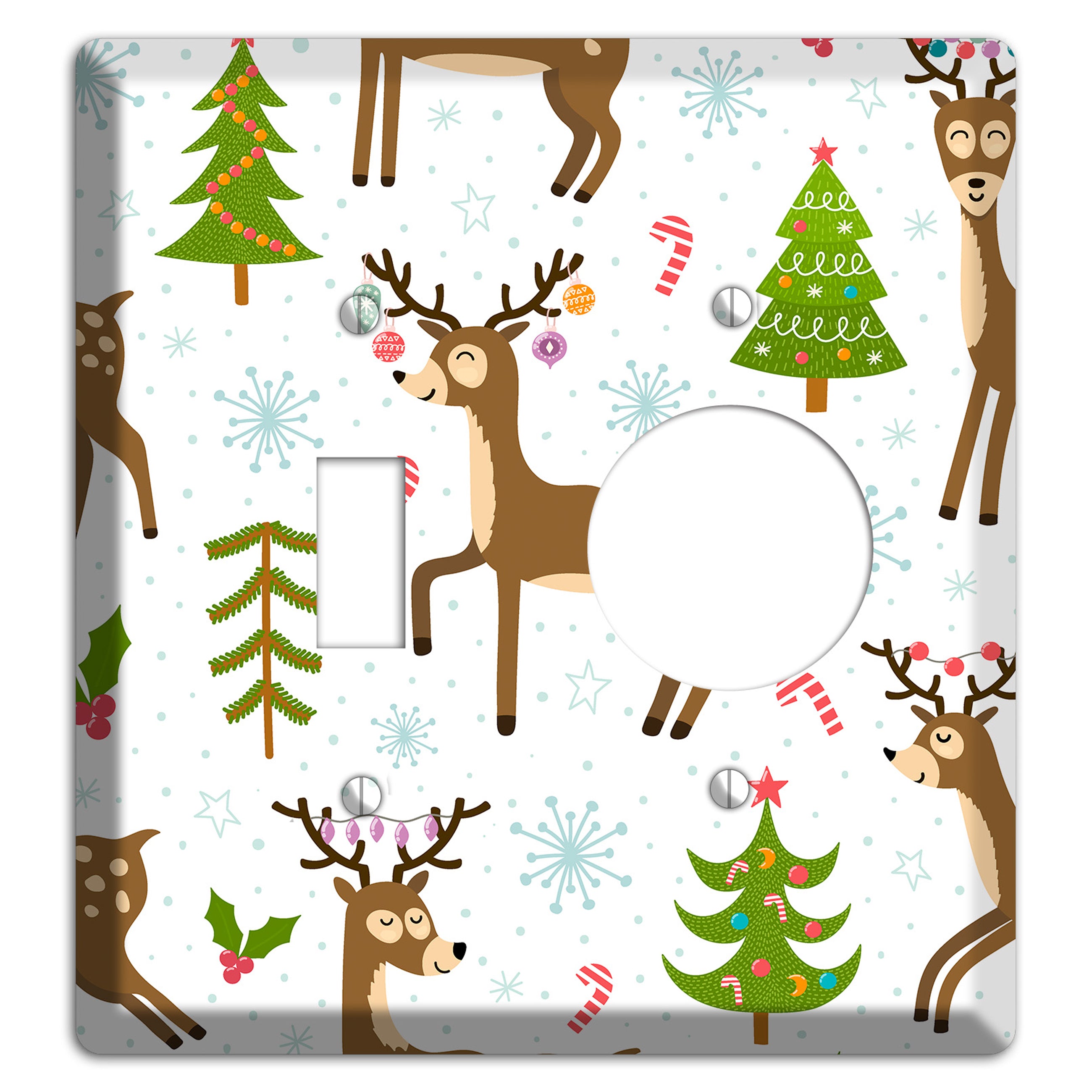 Reindeer Parade (White) Toggle / Receptacle Wallplate
