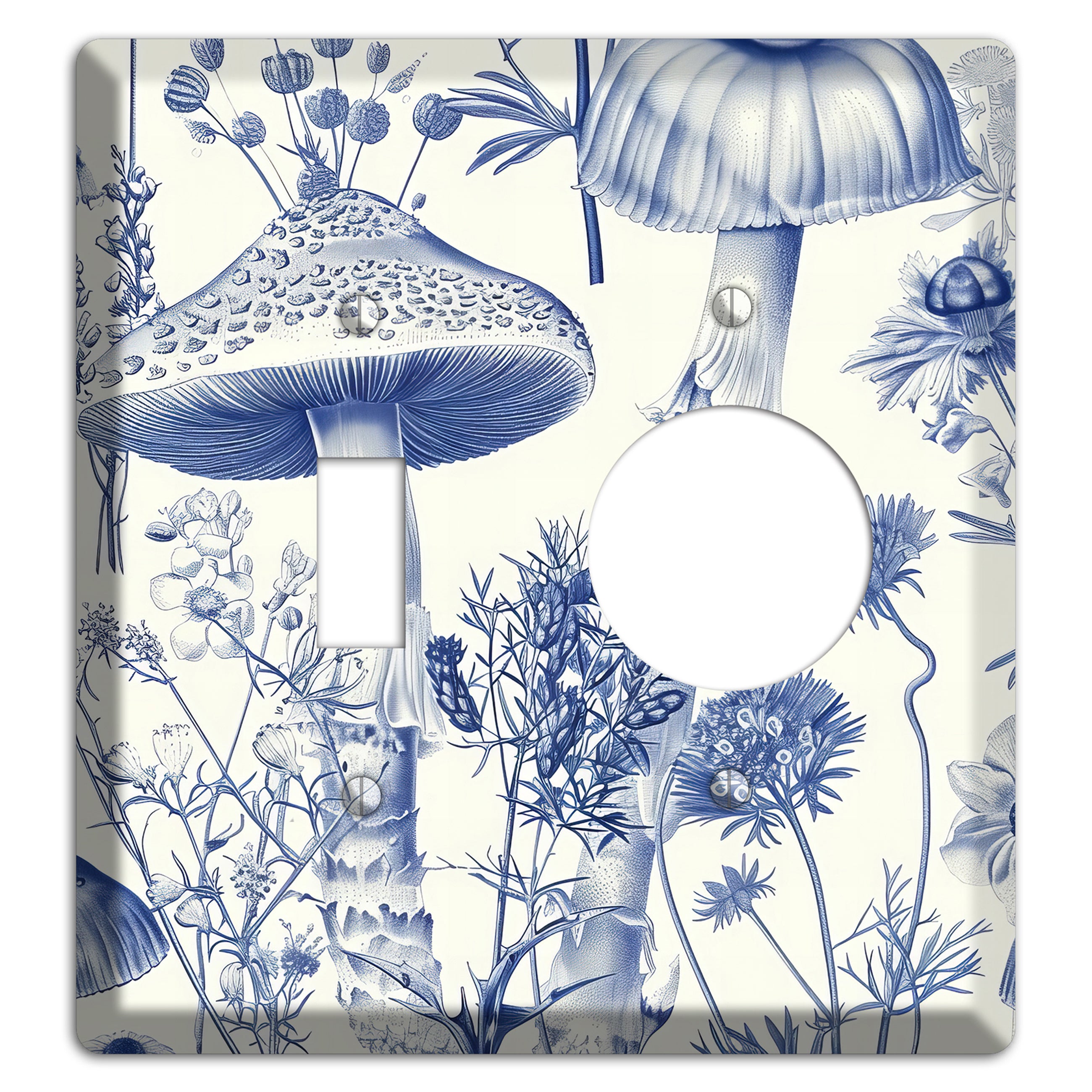 Cobalt Spore Garden Toggle / Receptacle Wallplate