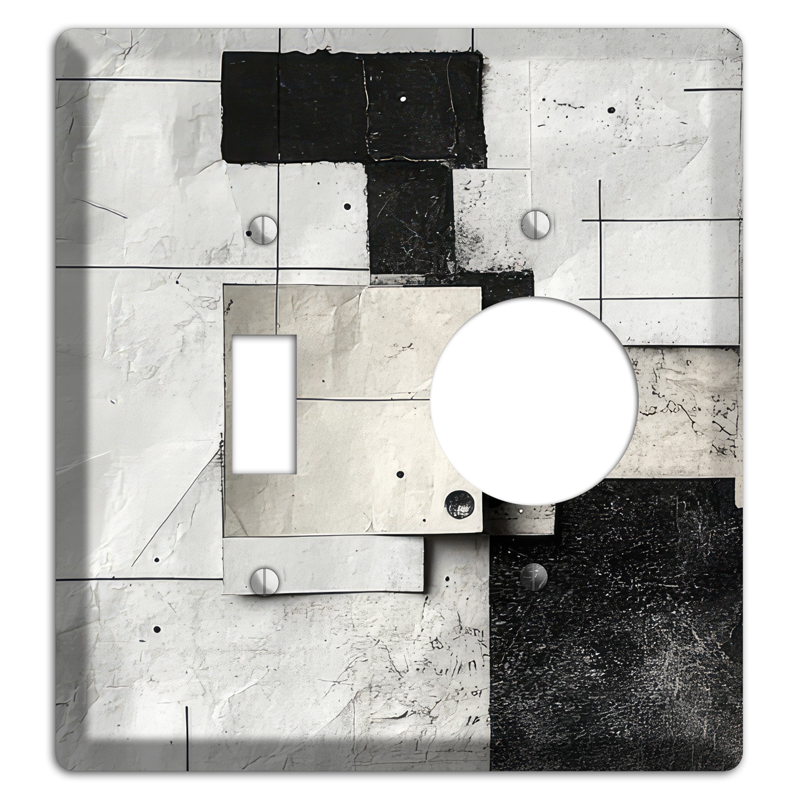 Torn Blueprint Collage Toggle / Receptacle Wallplate
