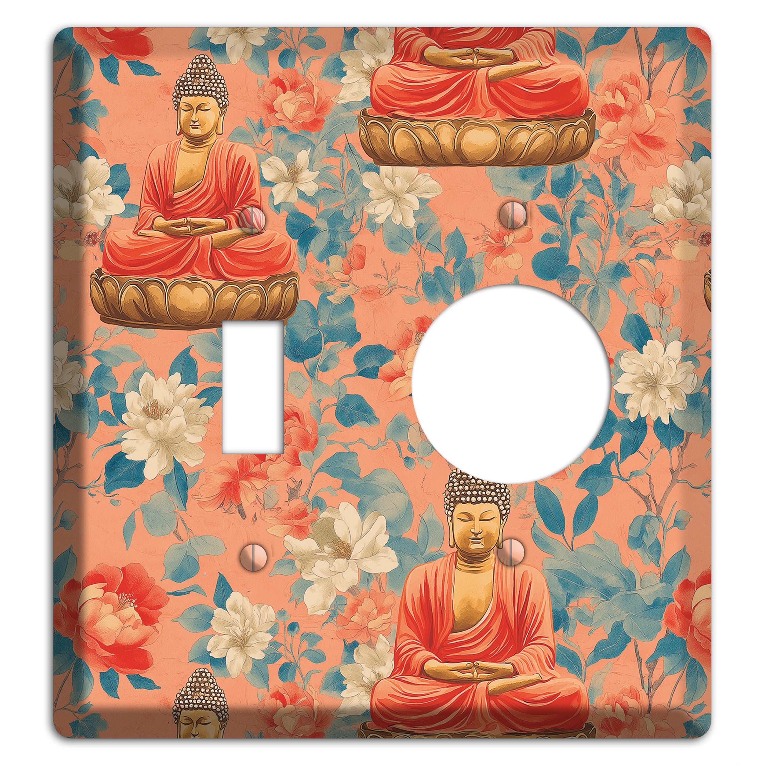 Lotus & Coral Toggle / Receptacle Wallplate