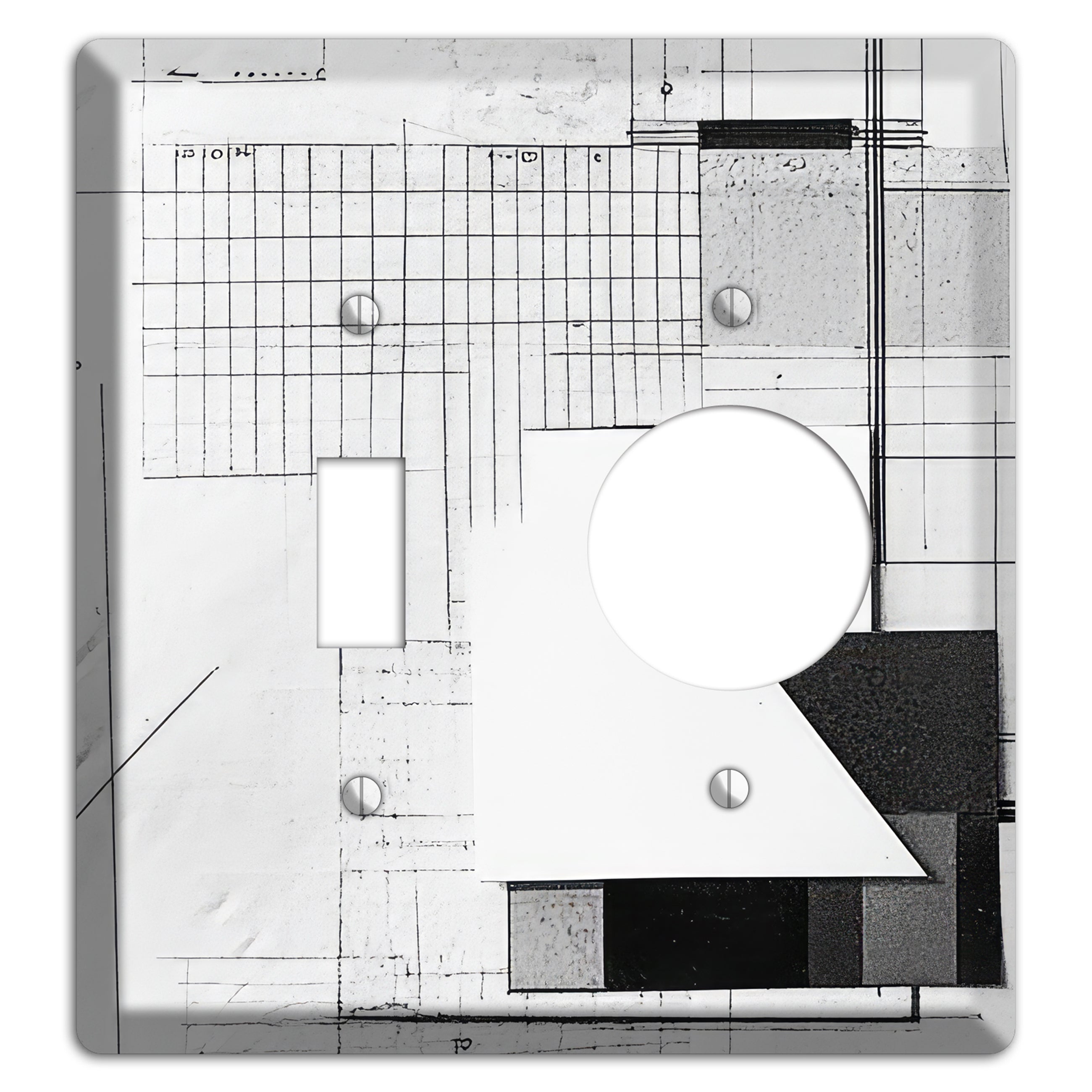 Blueprint Palimpsest Toggle / Receptacle Wallplate