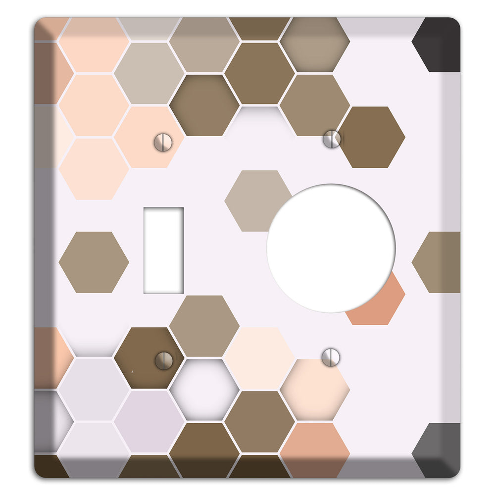 Clay & Terracotta Geometric Tiling Toggle / Receptacle Wallplate