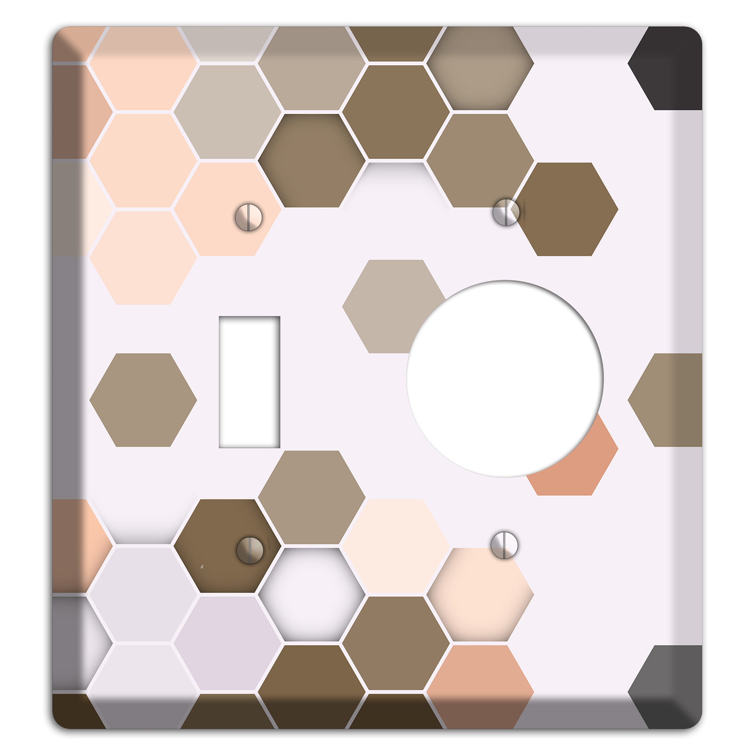 Clay & Terracotta Geometric Tiling Toggle / Receptacle Wallplate