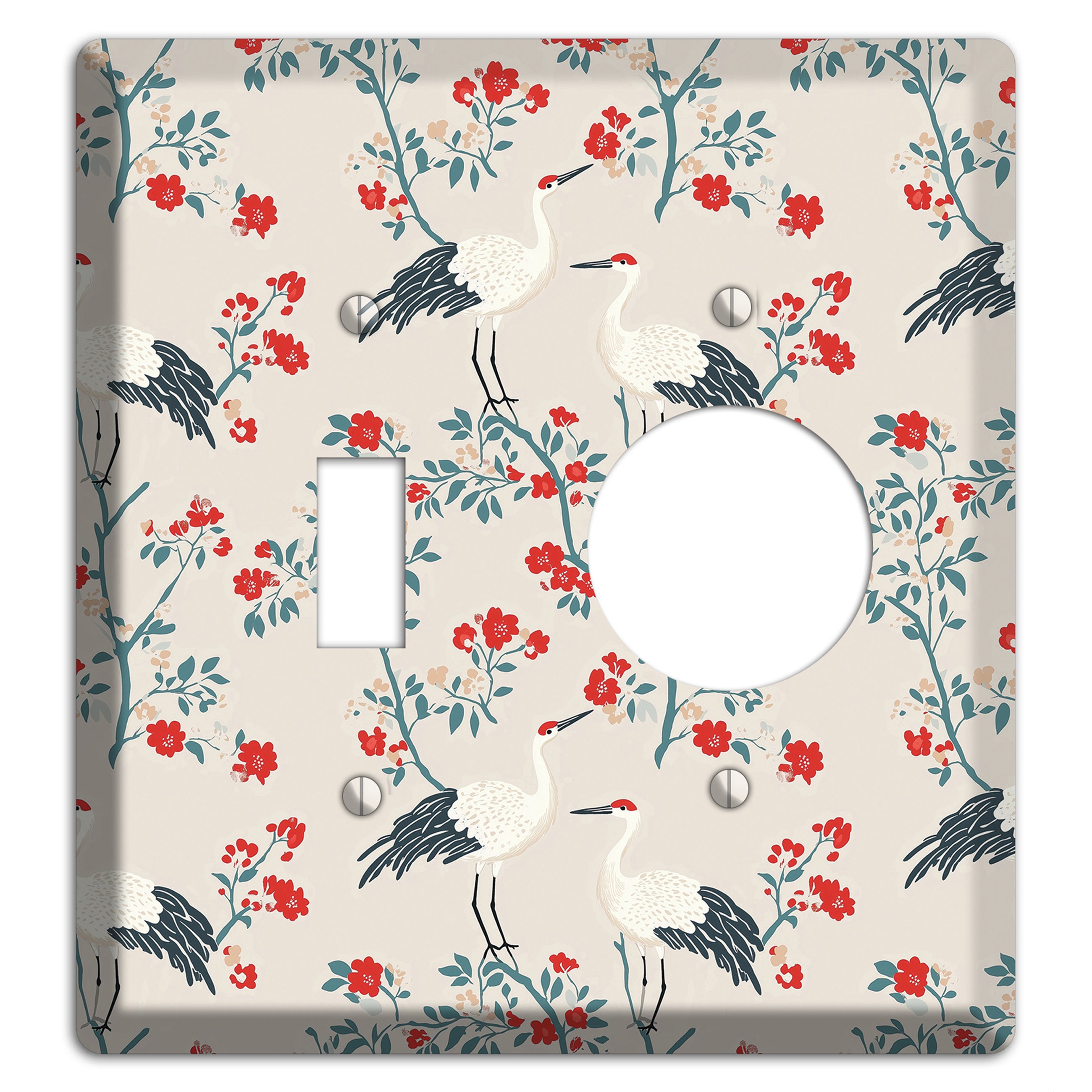 Ivory Blossom Vigil Toggle / Receptacle Wallplate