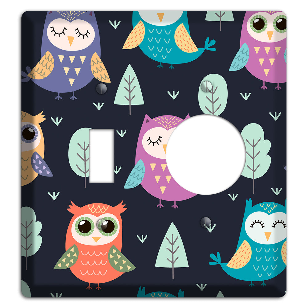 Dreamy Owls (Navy) Toggle / Receptacle Wallplate