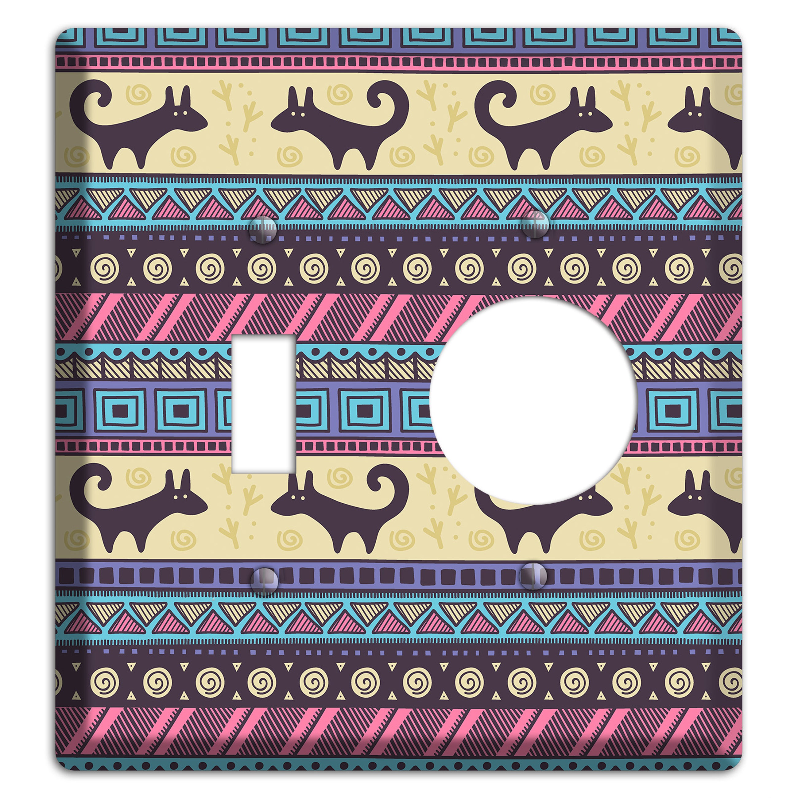 Folk Fox Stripes Toggle / Receptacle Wallplate