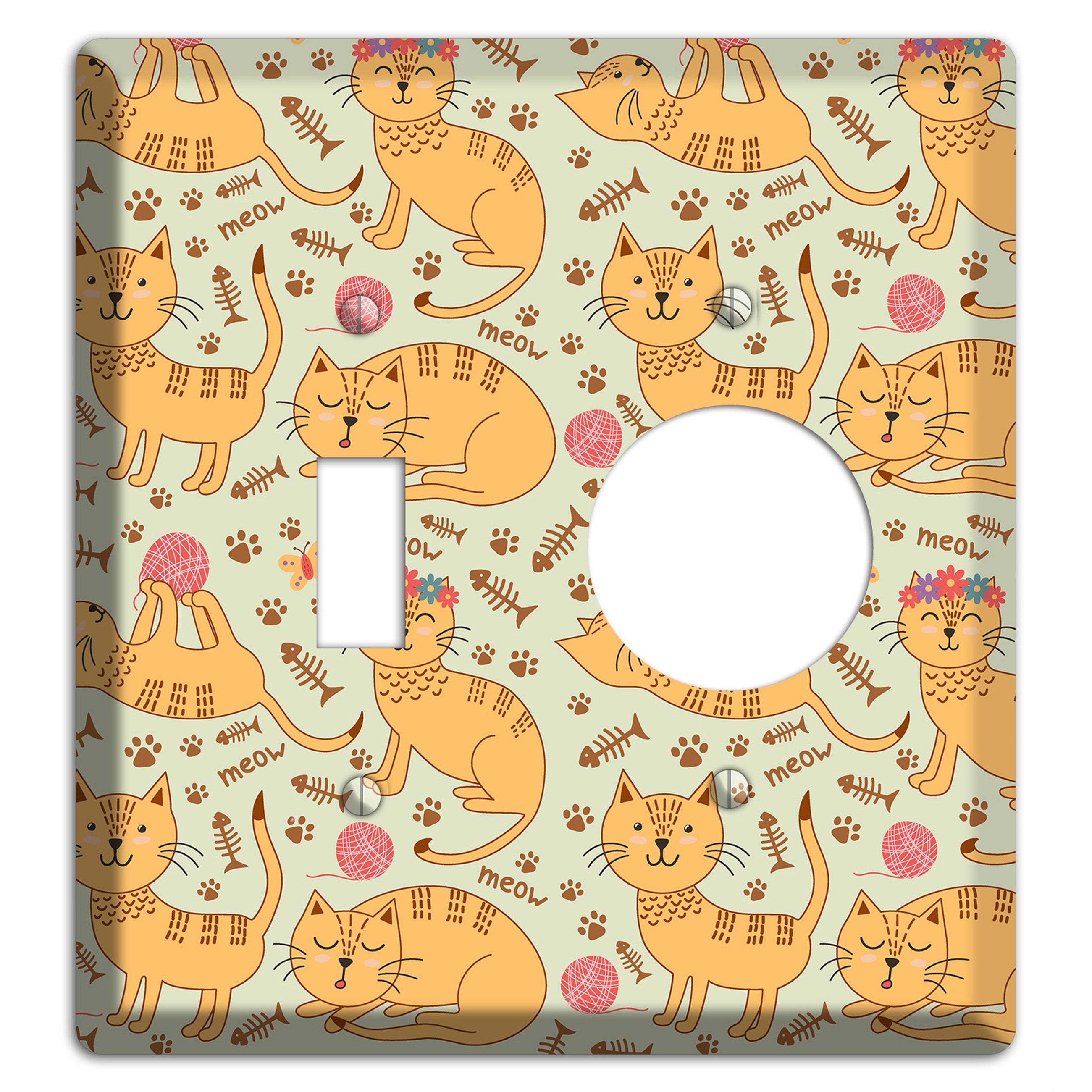 Meow Mix (Beige) Toggle / Receptacle Wallplate