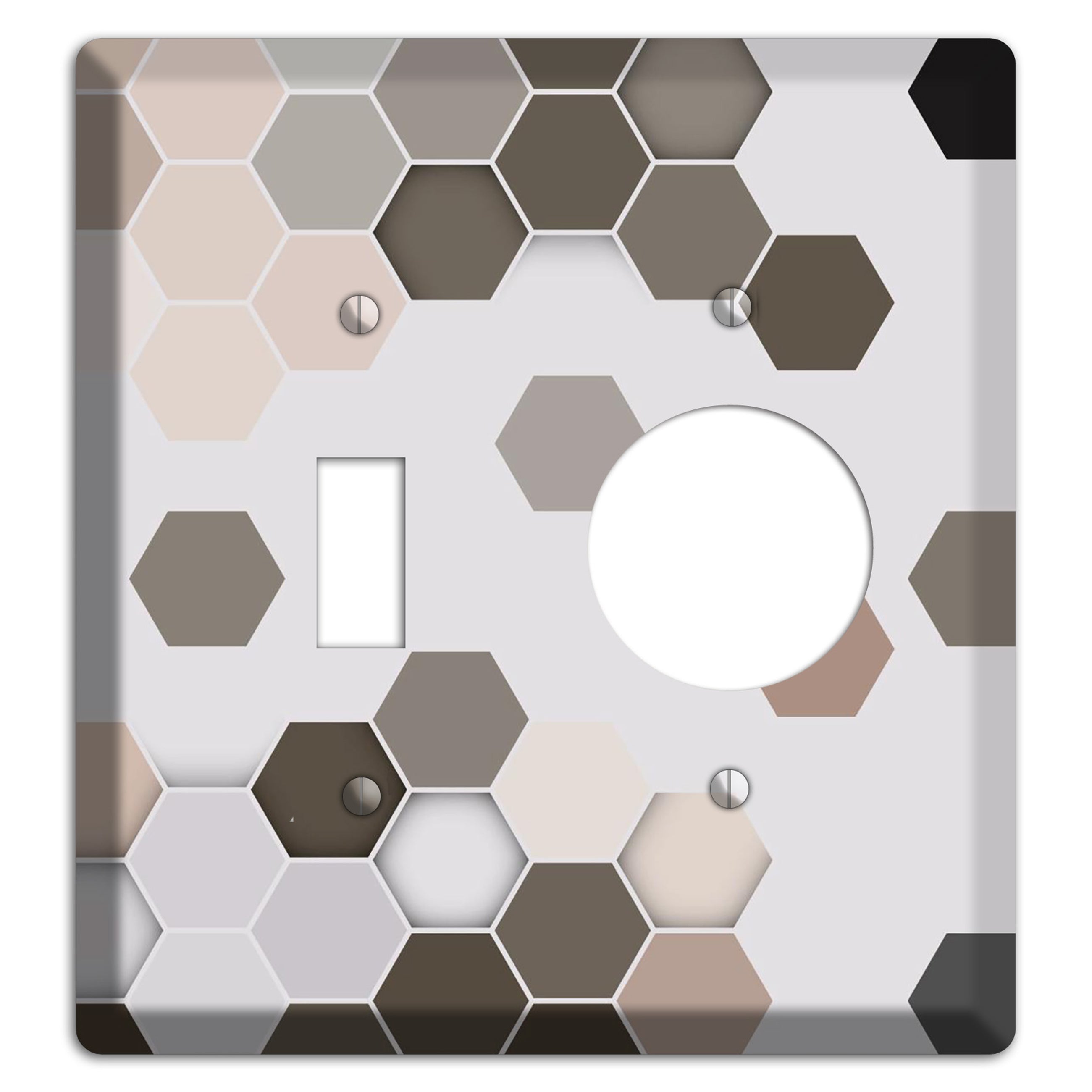 Hex Grid – Cool Slate Toggle / Receptacle Wallplate