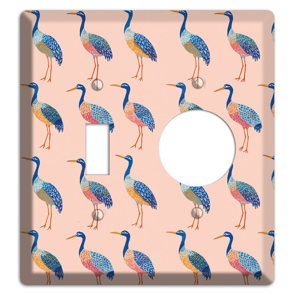 Blush Heron Parade Toggle / Receptacle Wallplate