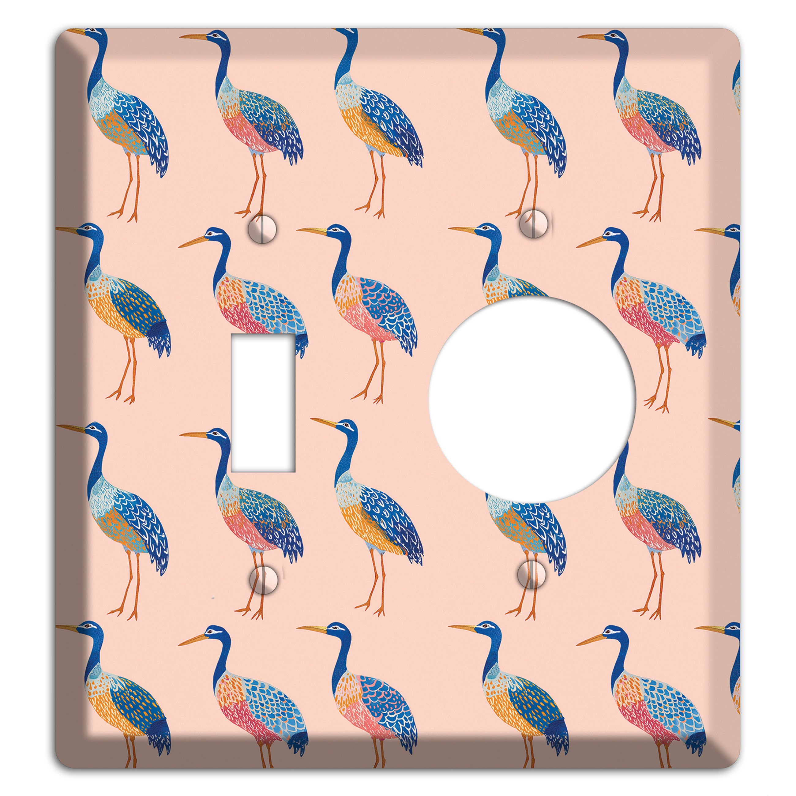 Blush Heron Parade Toggle / Receptacle Wallplate