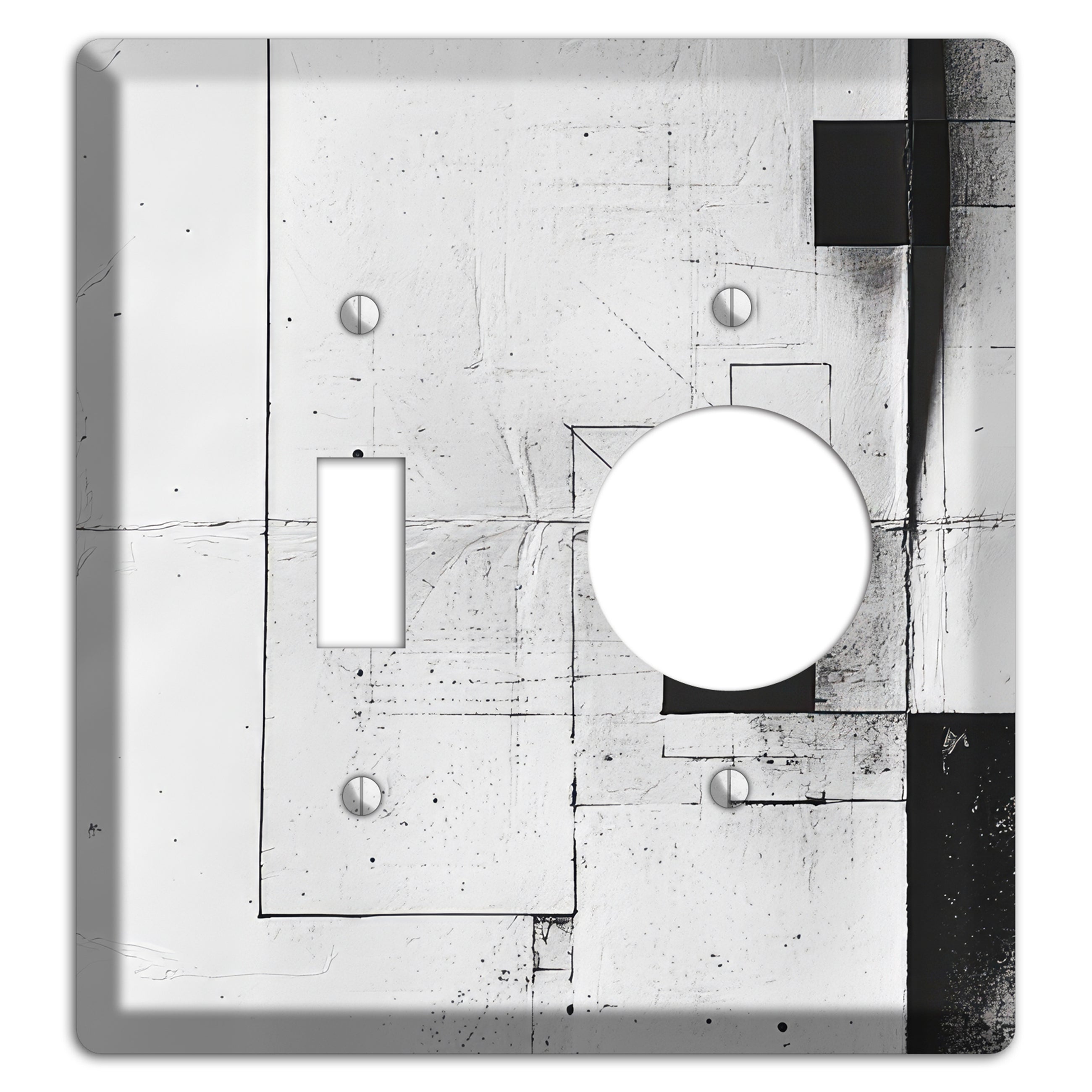 Fractured Blueprint Drift Toggle / Receptacle Wallplate