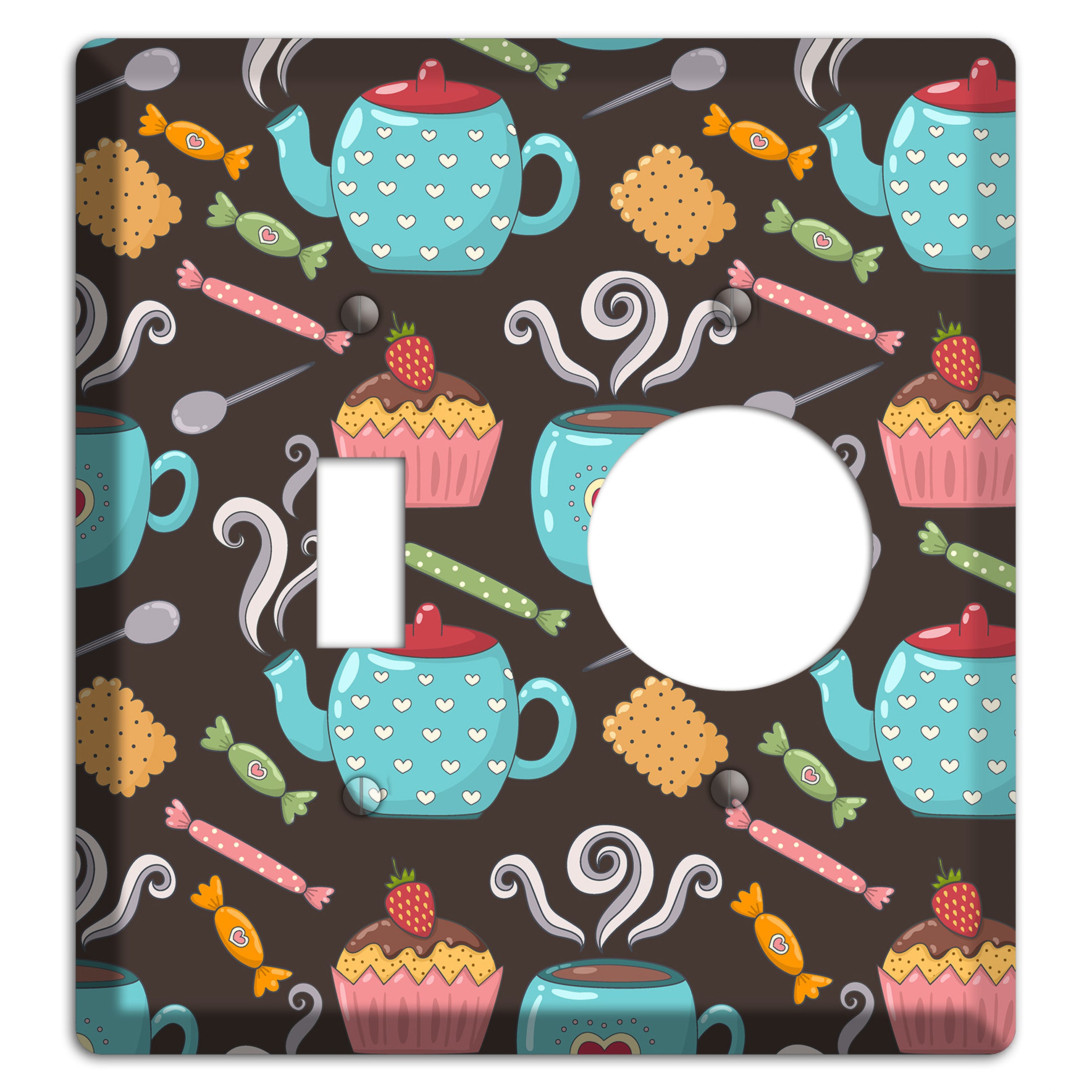 Sweet Tea Party (Brown) Toggle / Receptacle Wallplate
