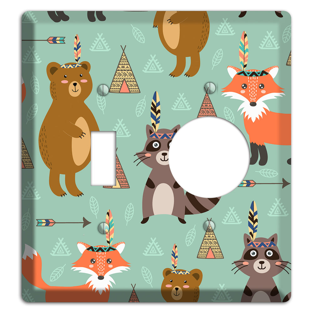 Tribal Woodland Camp Toggle / Receptacle Wallplate