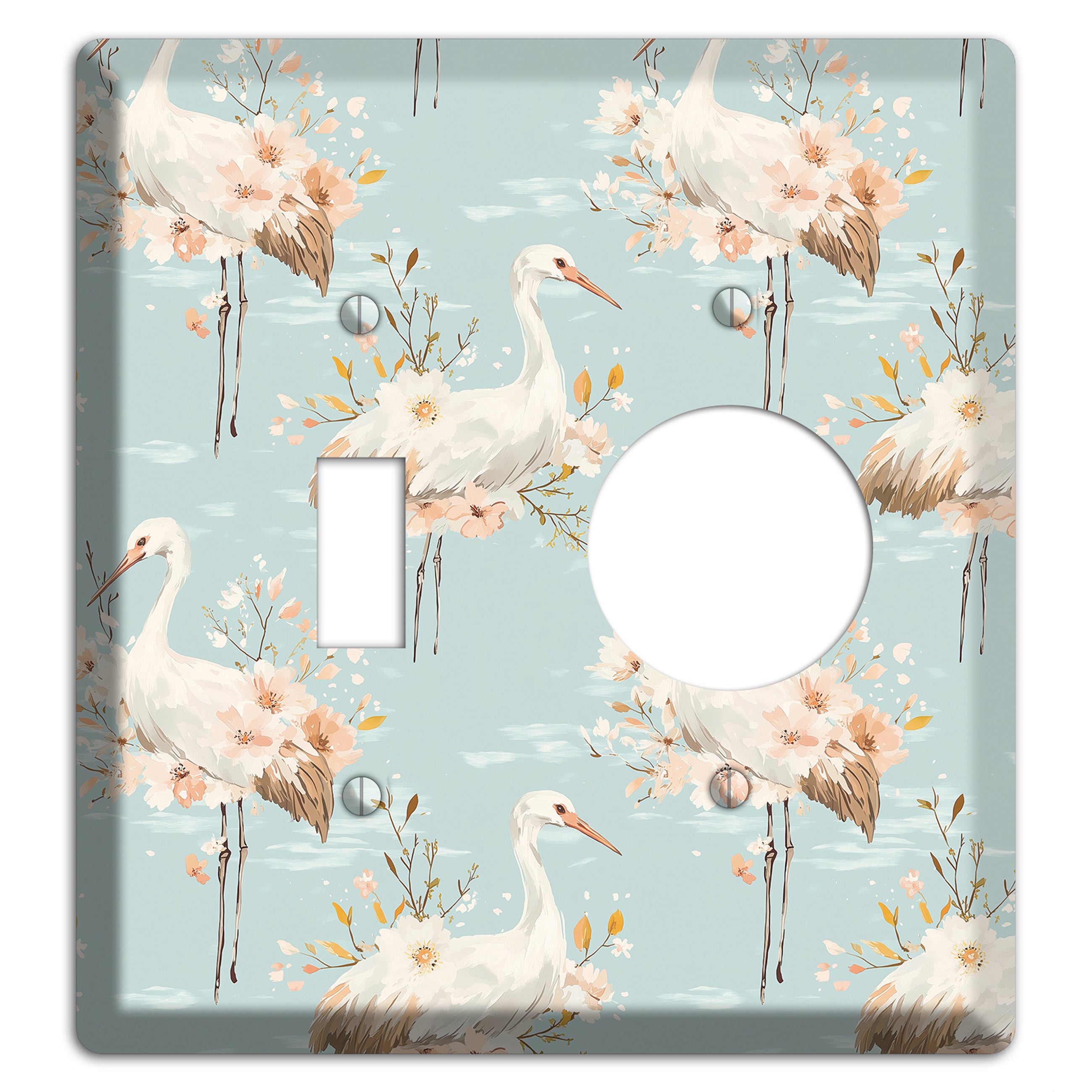 Celadon Crane Reverie Toggle / Receptacle Wallplate