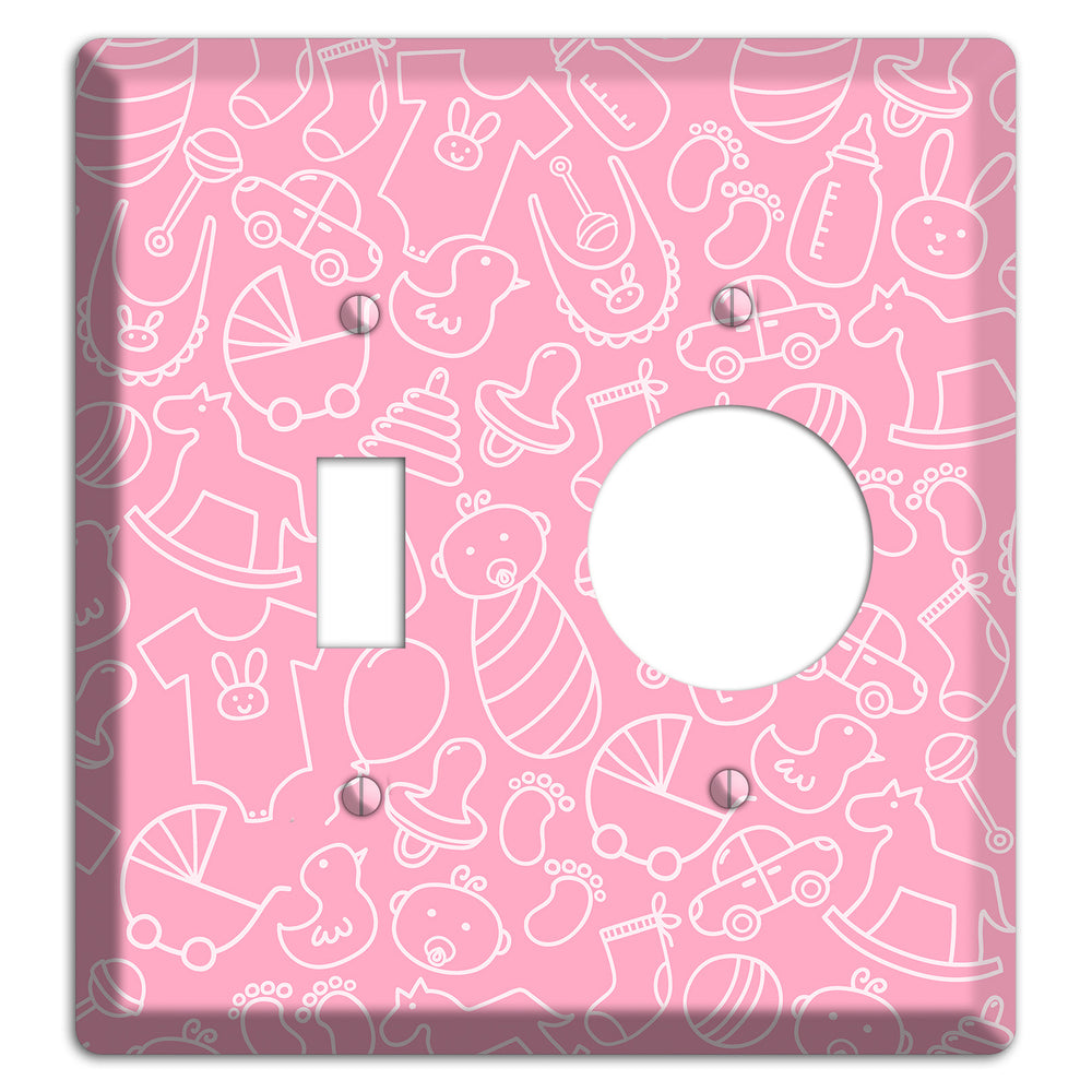Line Art Baby Pink Toggle / Receptacle Wallplate