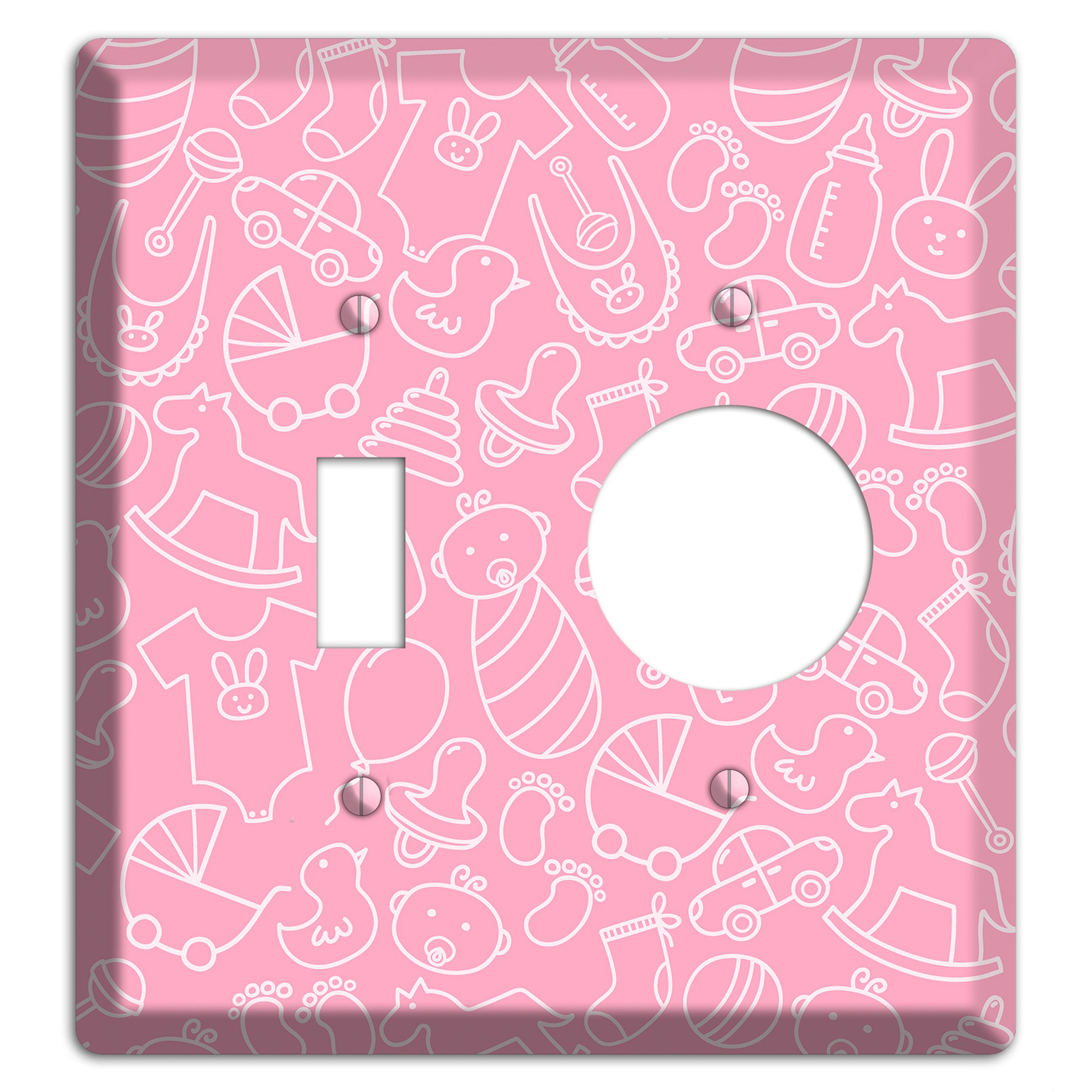 Line Art Baby Pink Toggle / Receptacle Wallplate