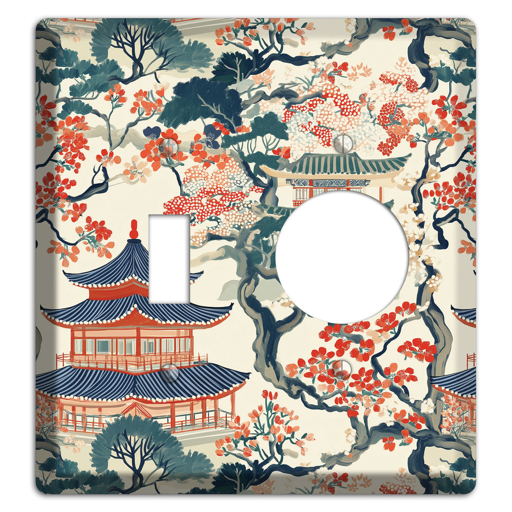 Blossom & Pagoda Toggle / Receptacle Wallplate