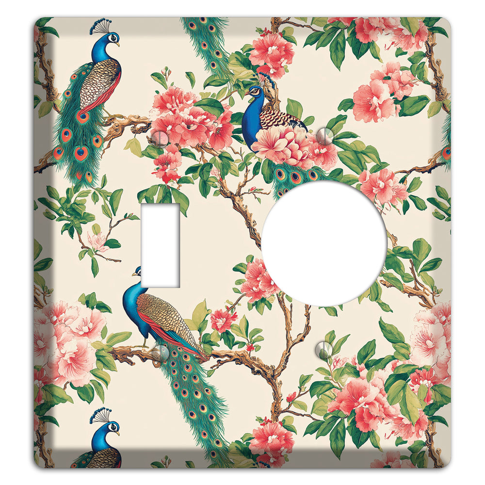 Peacock & Peony Court Toggle / Receptacle Wallplate