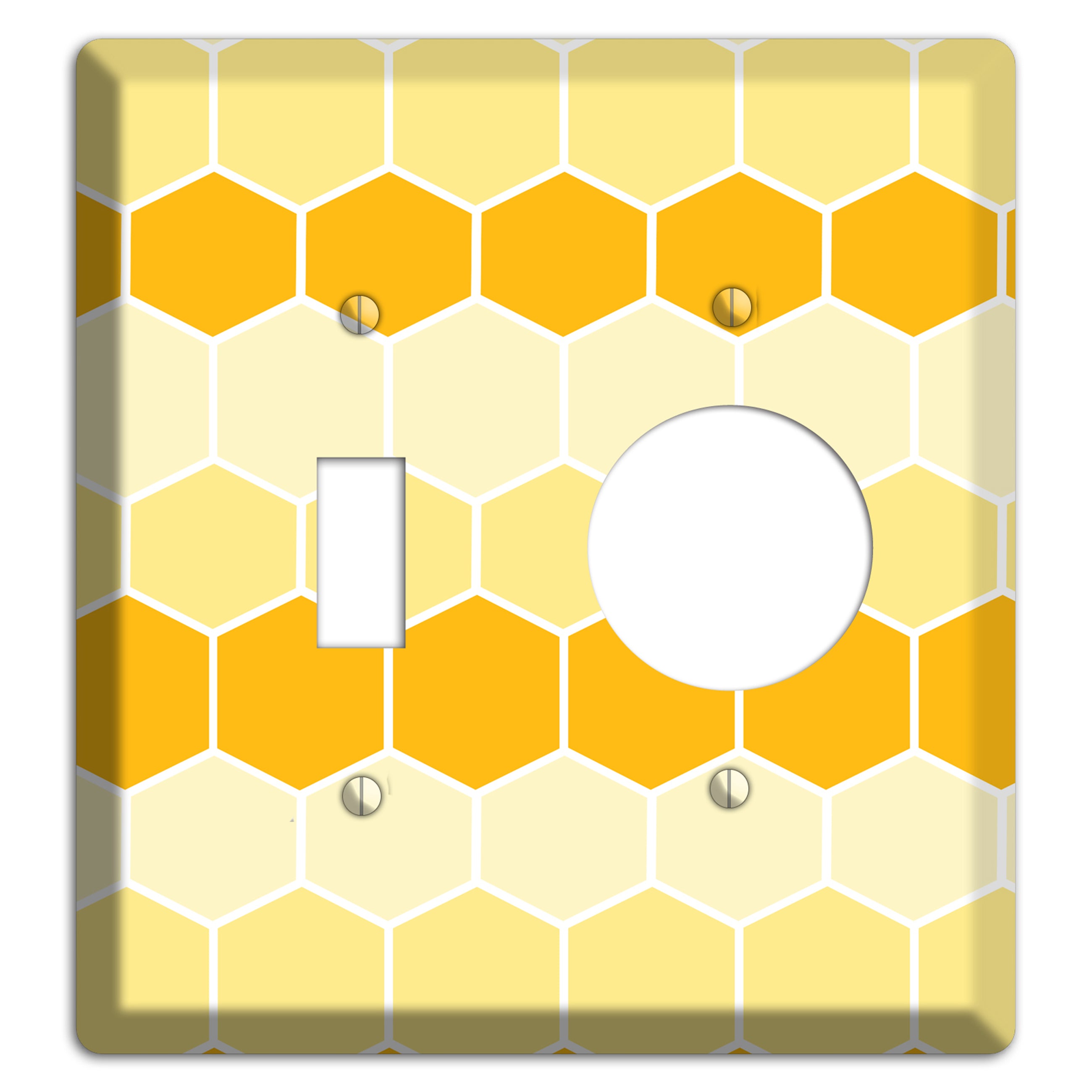 Golden Hollow Grid Toggle / Receptacle Wallplate