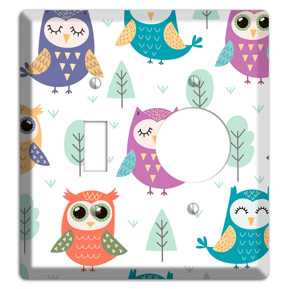 Dreamy Owls (White) Toggle / Receptacle Wallplate