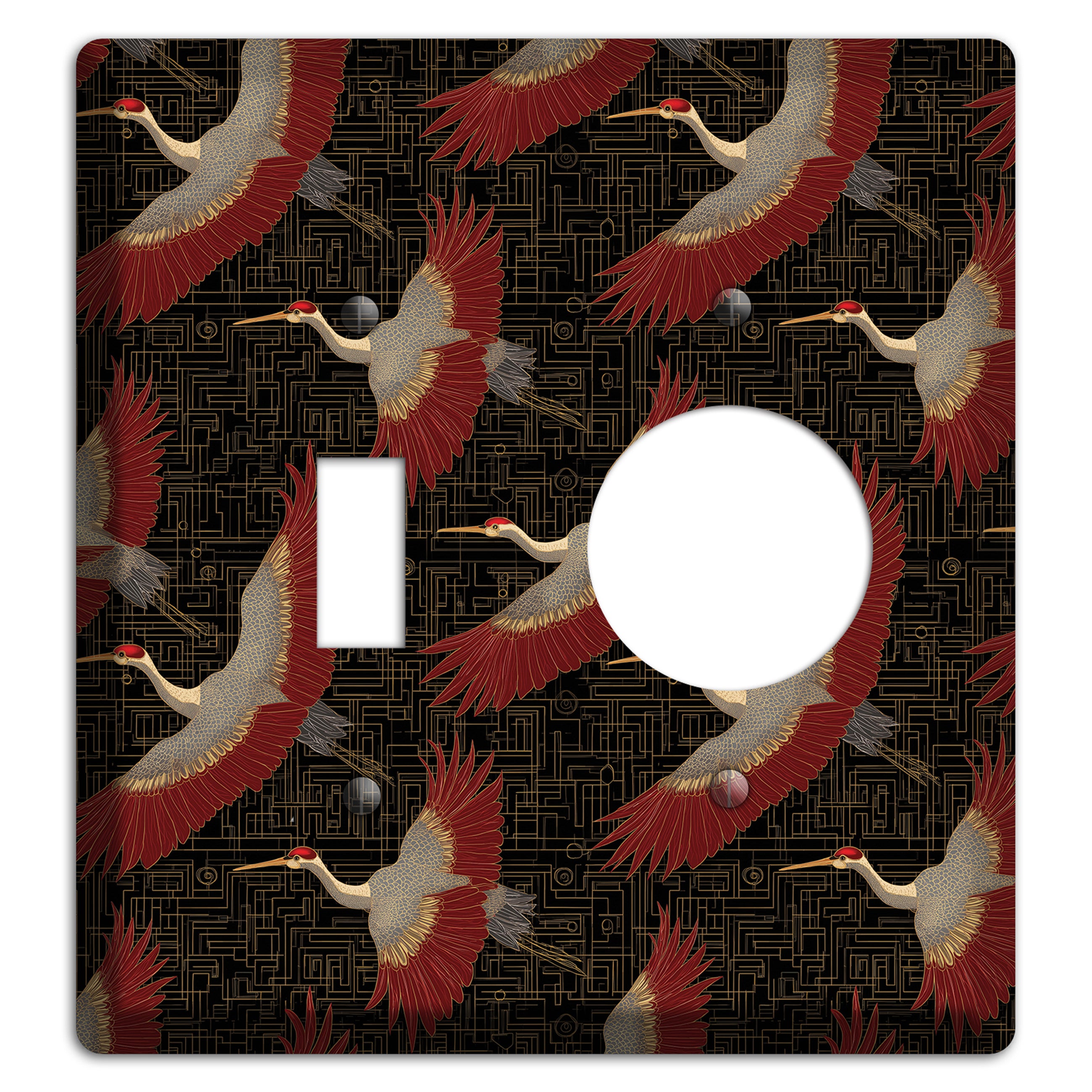 Scarlet Circuit Flight Toggle / Receptacle Wallplate