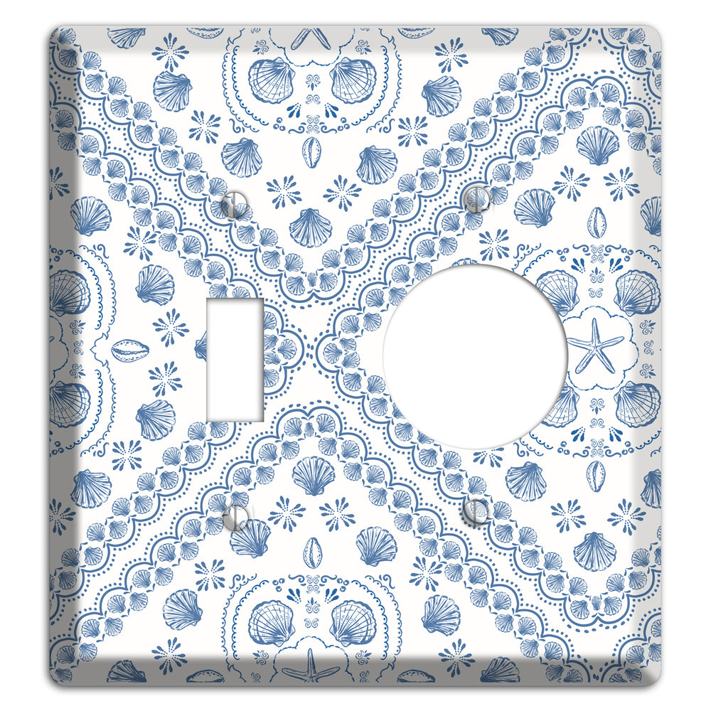 Azure Shell Damask Toggle / Receptacle Wallplate
