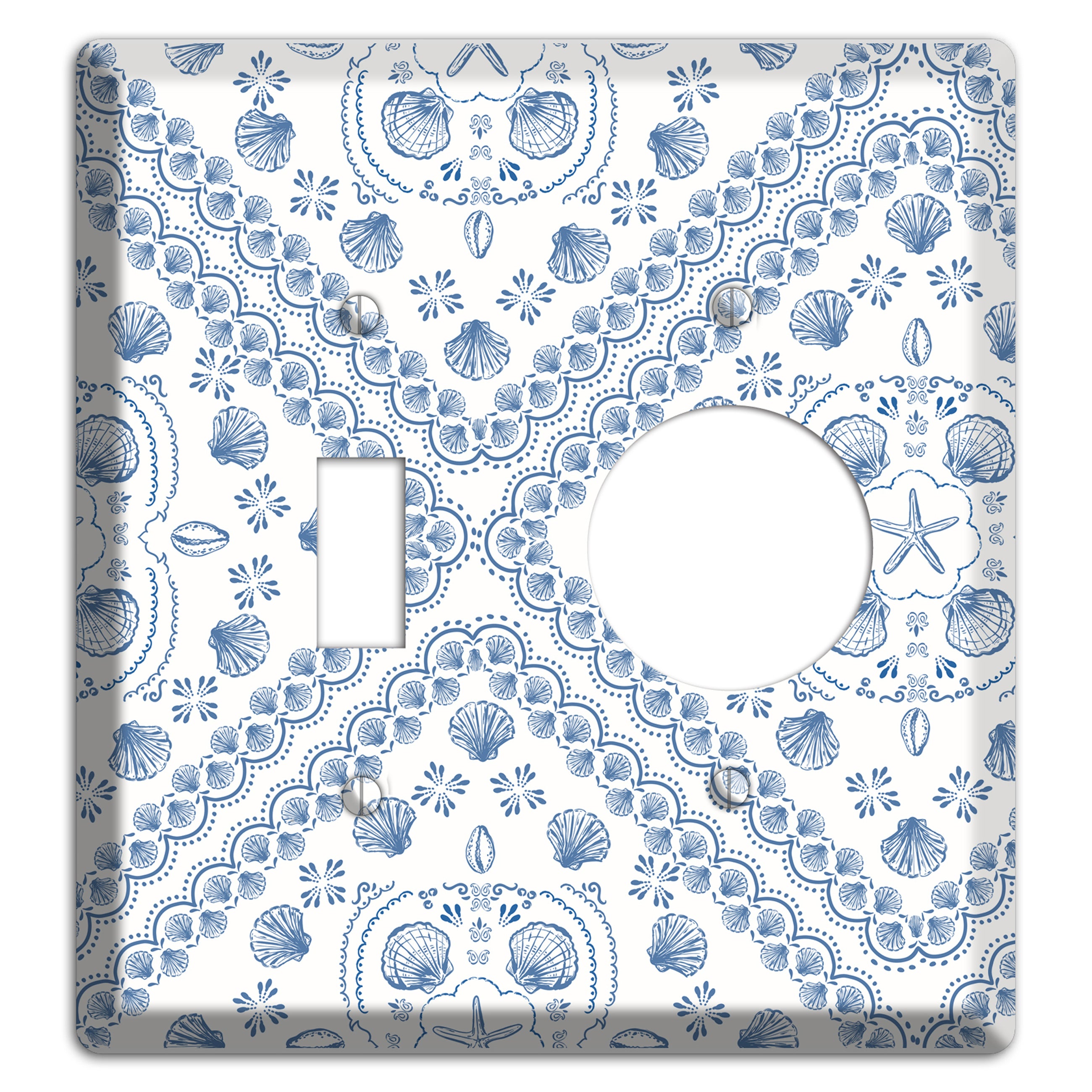 Azure Shell Damask Toggle / Receptacle Wallplate