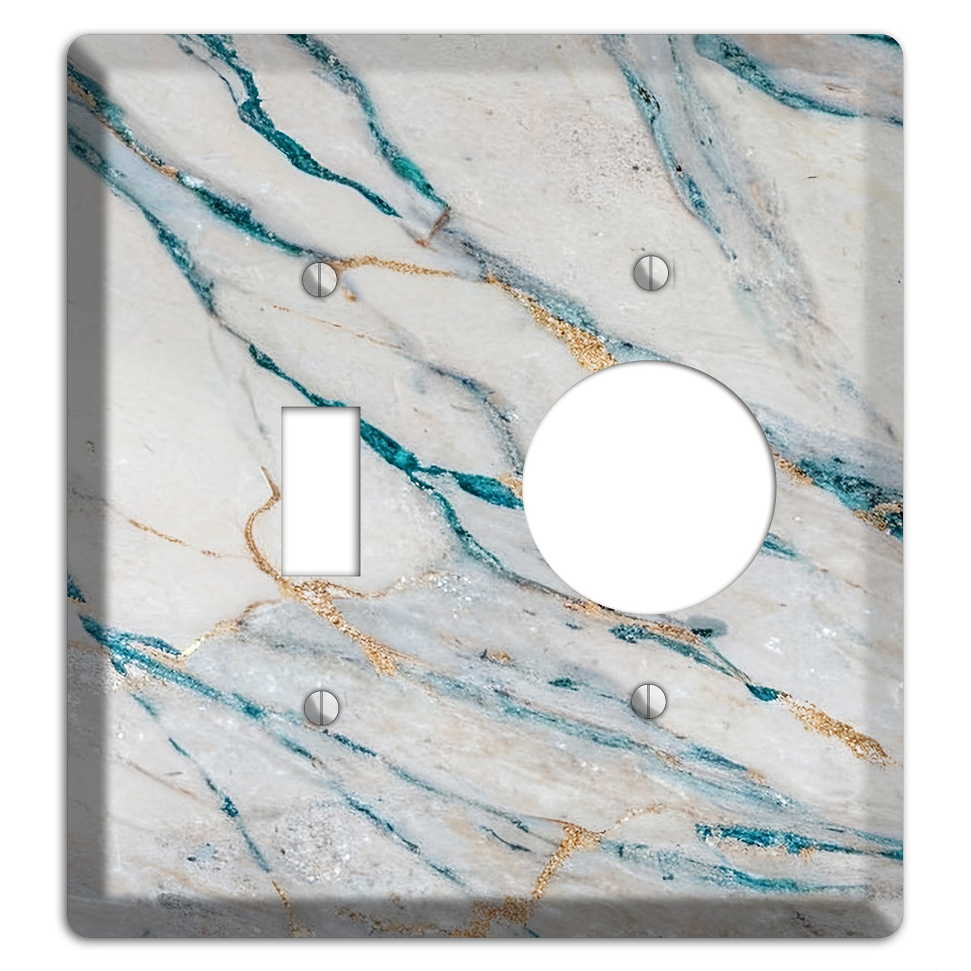 Bondi Blue Marble Toggle / Receptacle Wallplate