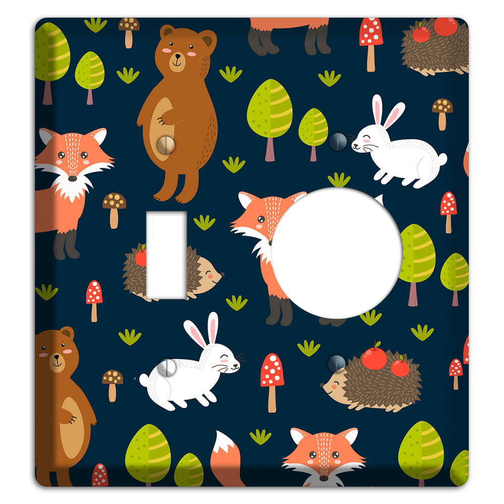 Forest Critters (Navy) Toggle / Receptacle Wallplate