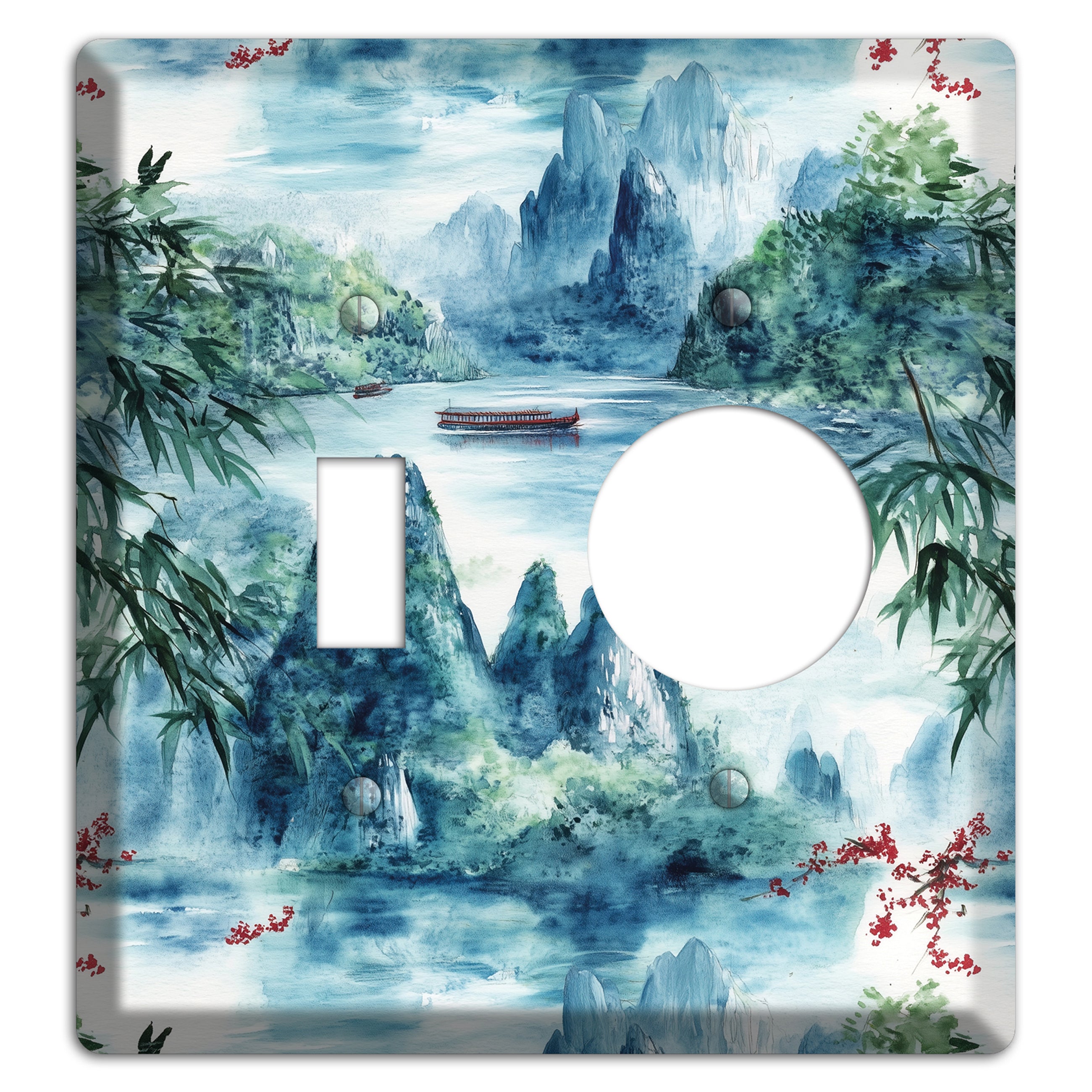 River Mist Ascending Toggle / Receptacle Wallplate