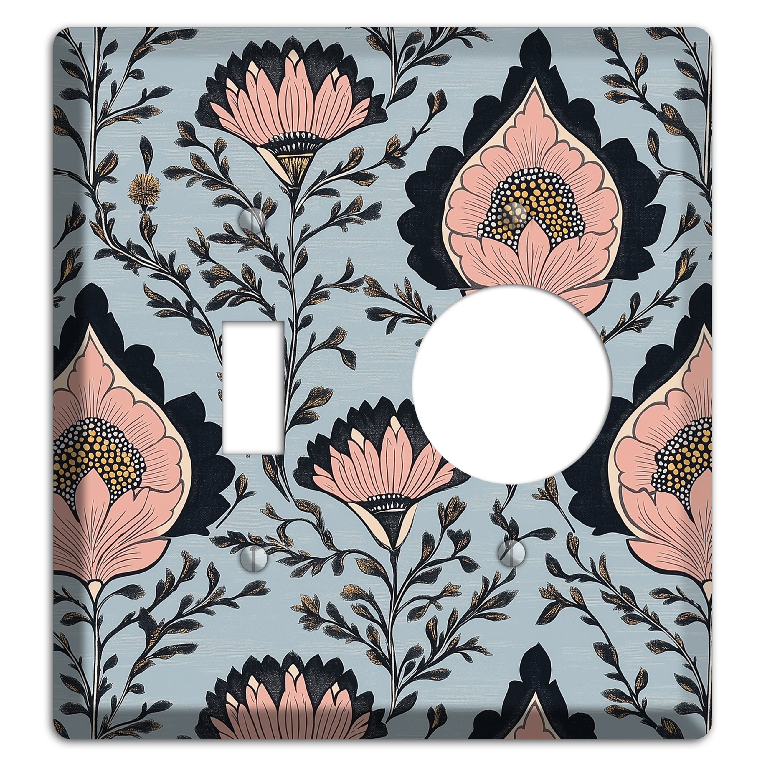 Lotus & Damask Dusk Toggle / Receptacle Wallplate