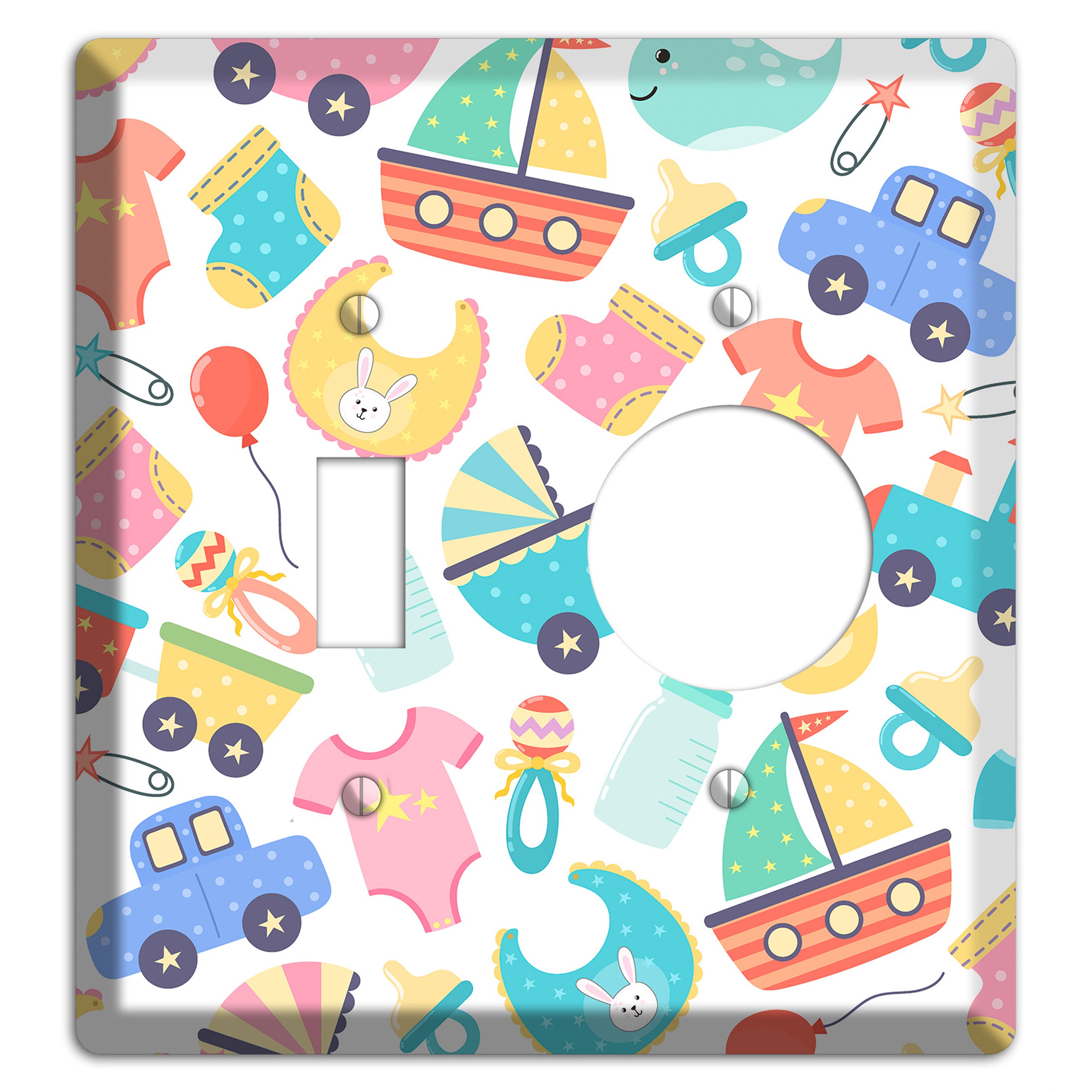 Baby Parade (White) Toggle / Receptacle Wallplate