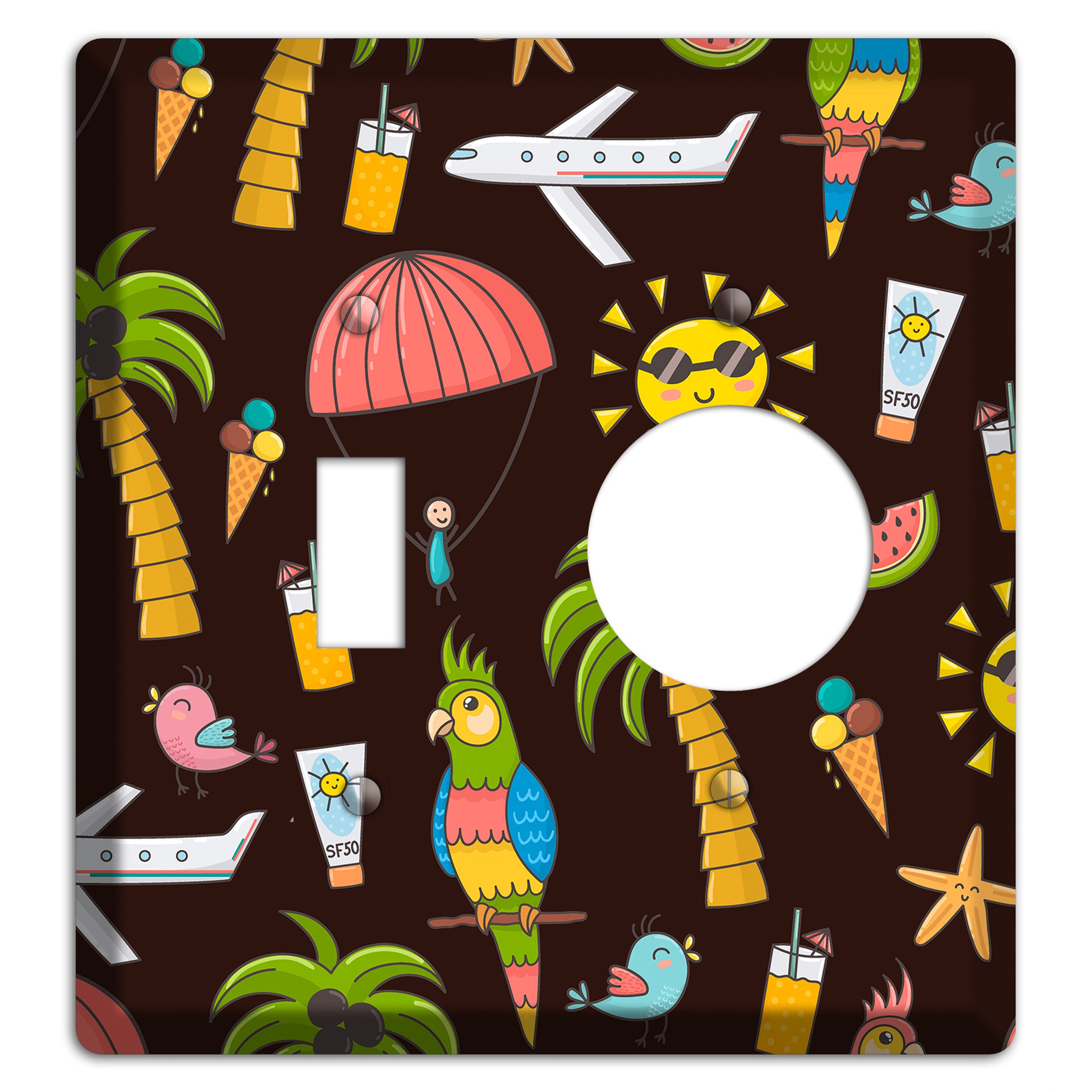 Sunset Tropics Toggle / Receptacle Wallplate