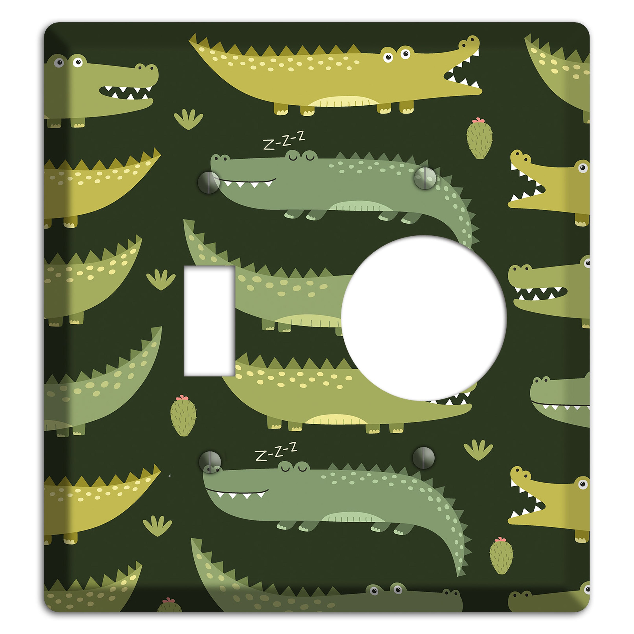 Sleepy Croc Parade Toggle / Receptacle Wallplate