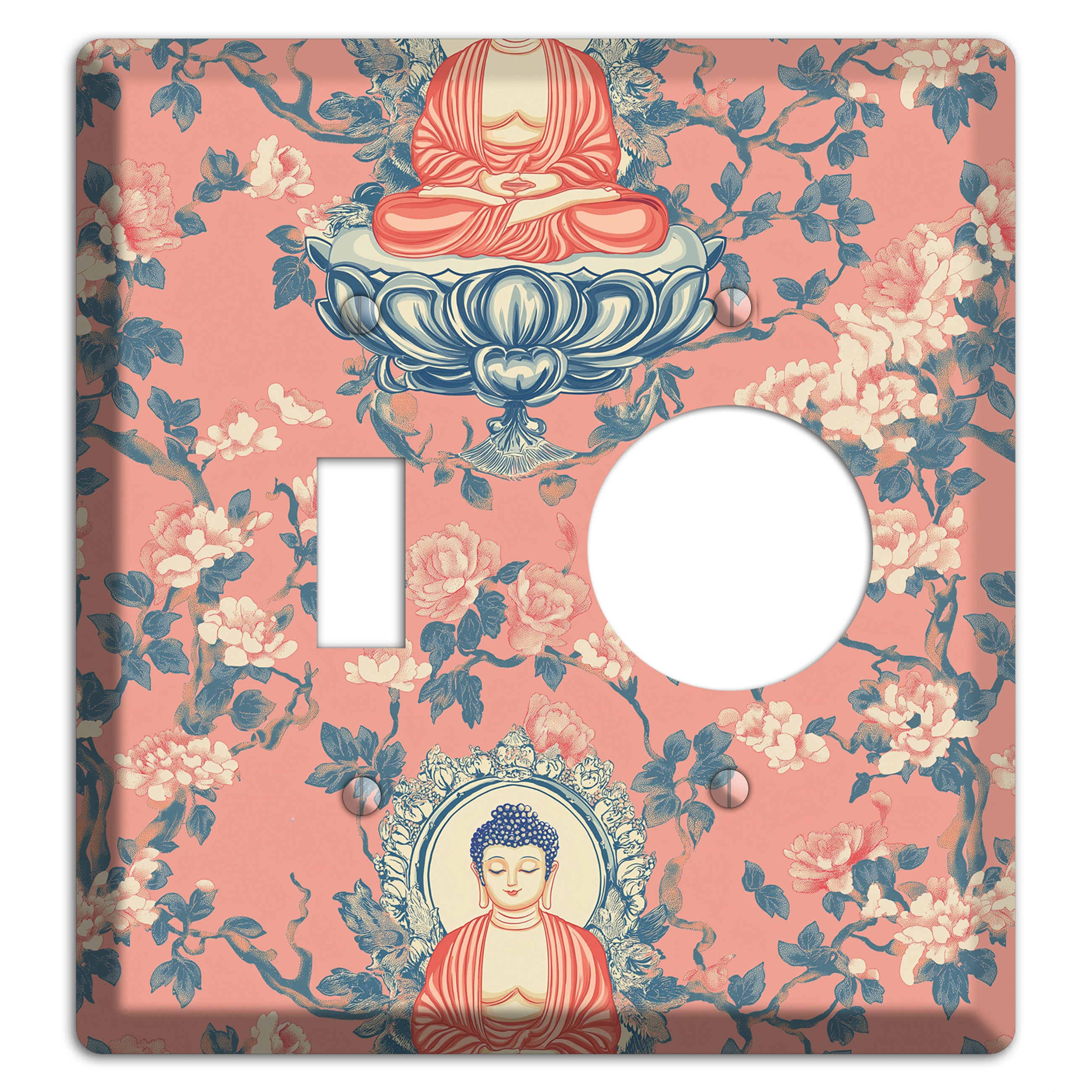 Lotus & Blossom Toggle / Receptacle Wallplate
