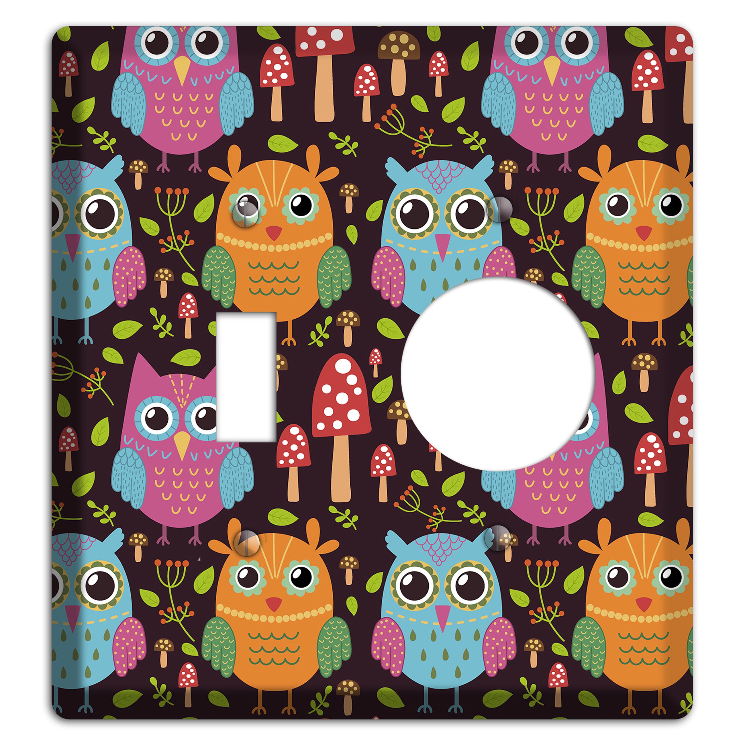 Bright Forest Owls Toggle / Receptacle Wallplate