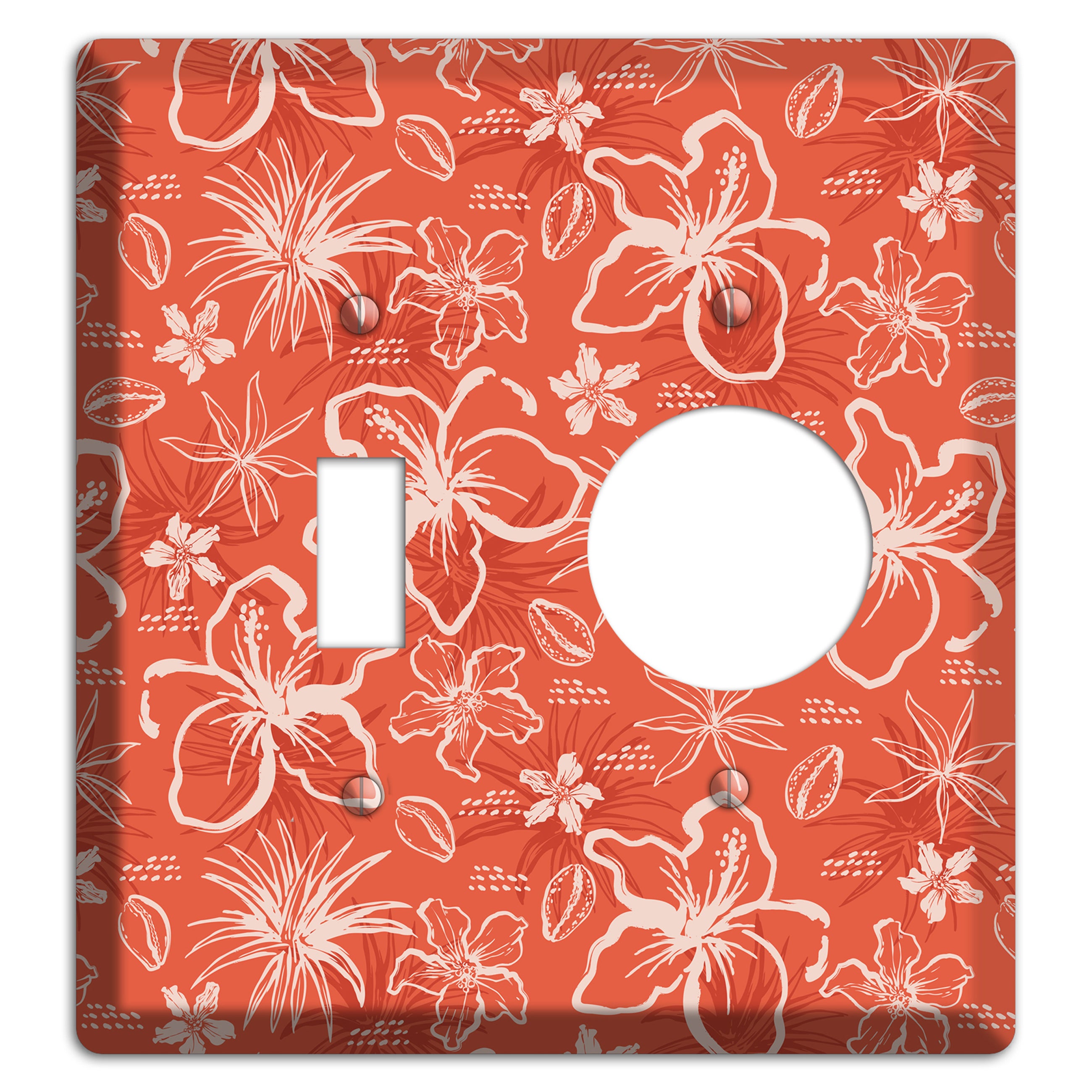 Coral Hibiscus Reverie Toggle / Receptacle Wallplate