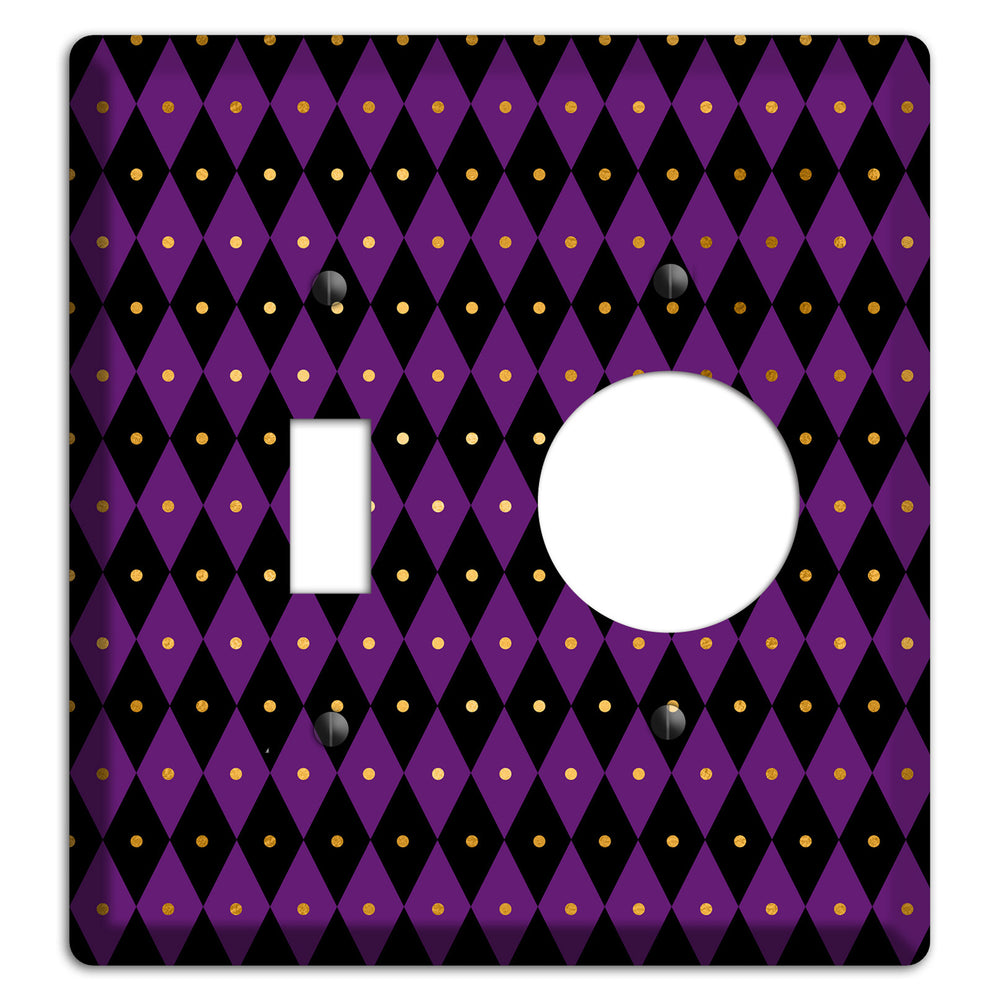 Royal Check: Violet Toggle / Receptacle Wallplate