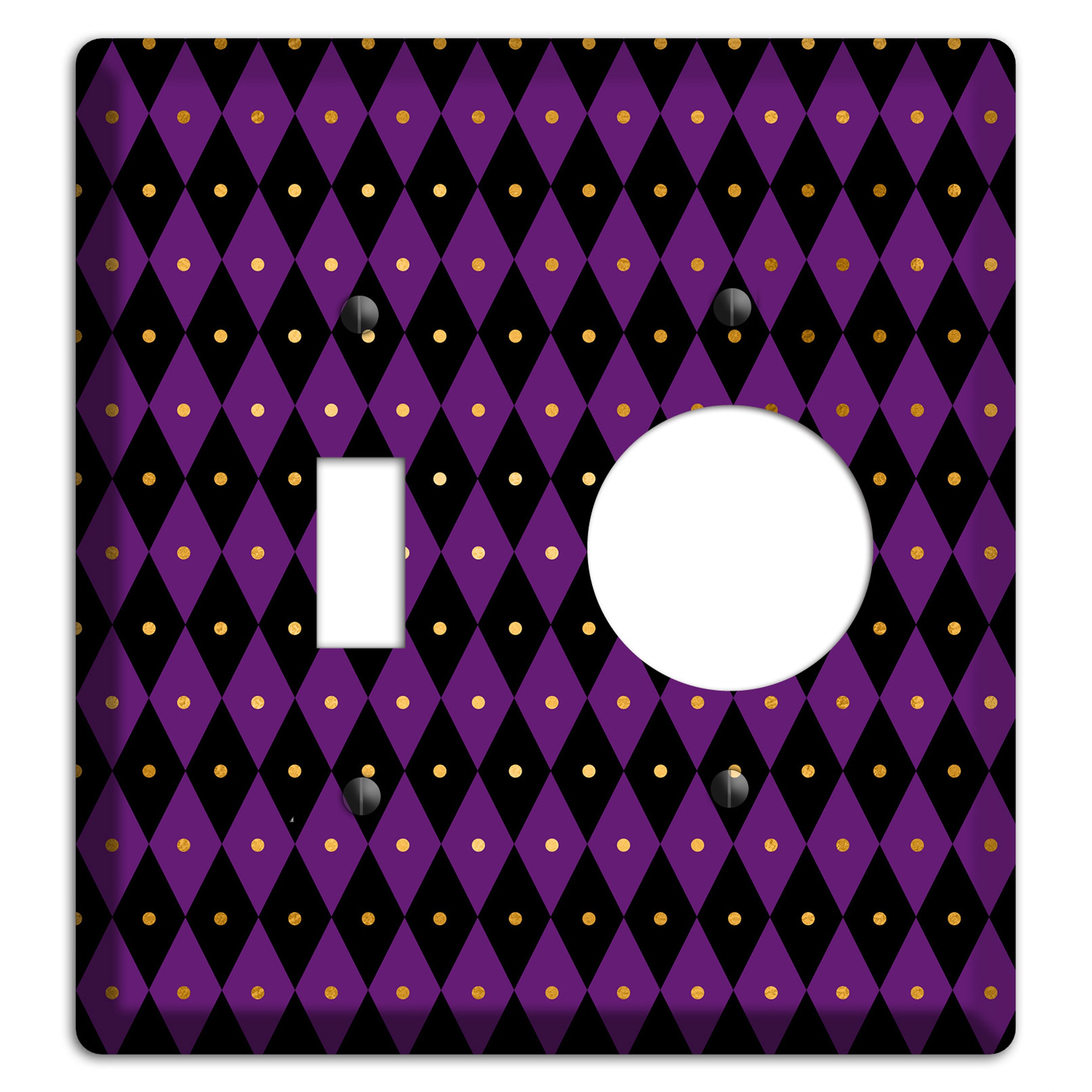 Royal Check: Violet Toggle / Receptacle Wallplate
