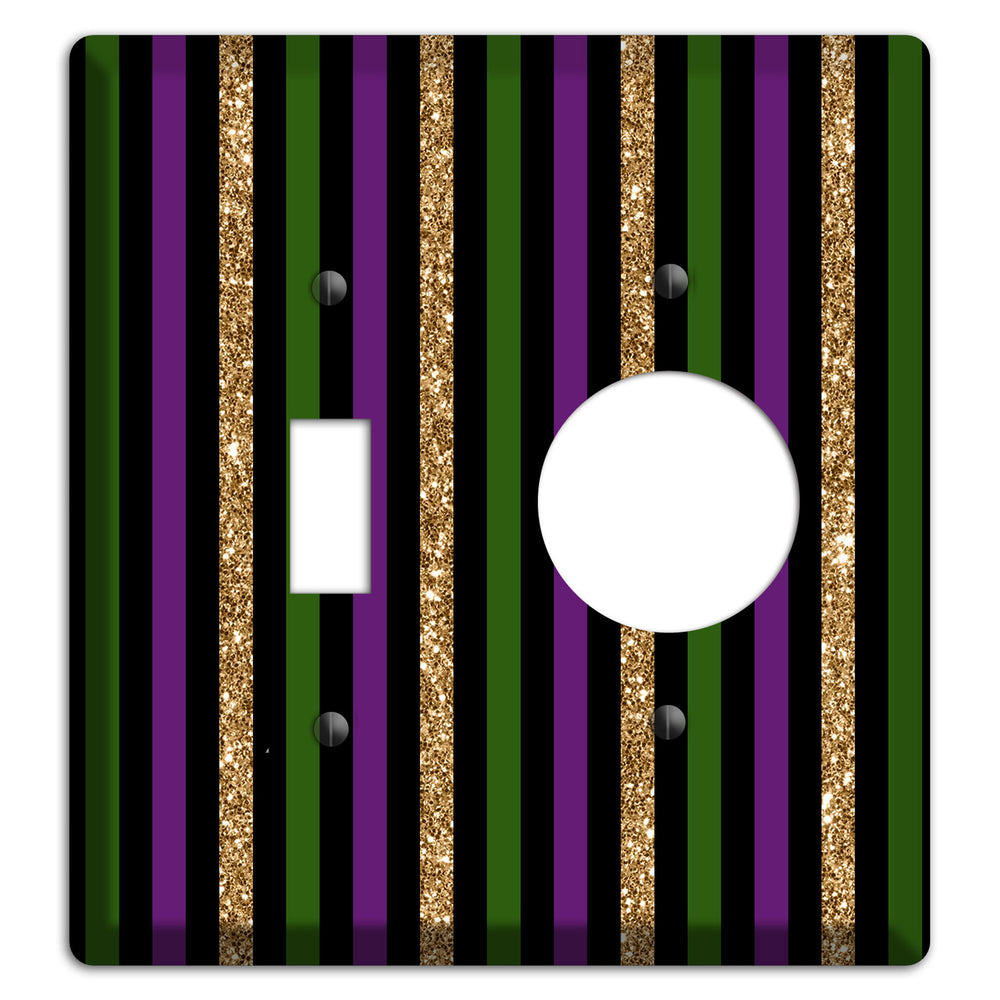 Carnival Stripes: Noir Toggle / Receptacle Wallplate