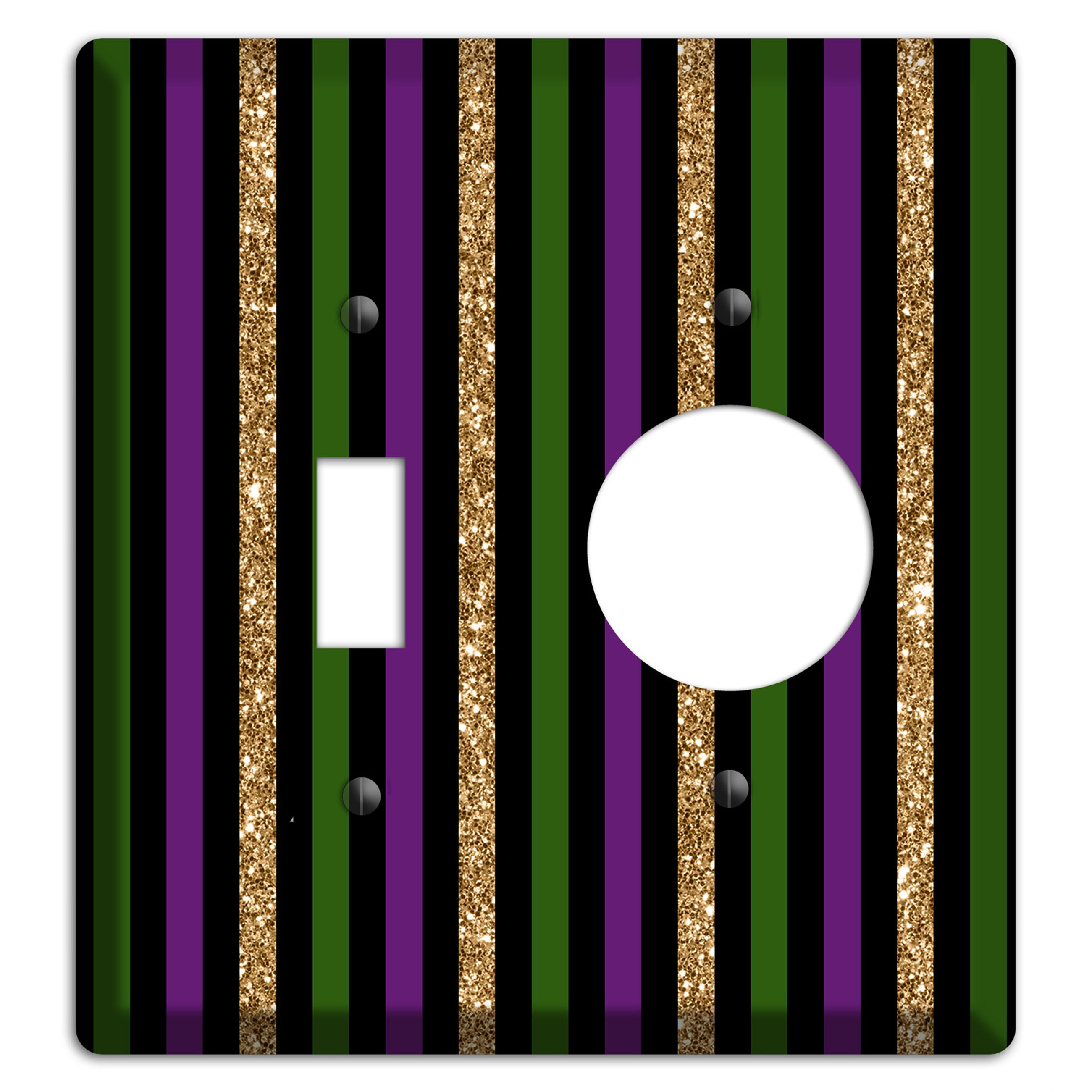 Carnival Stripes: Noir Toggle / Receptacle Wallplate