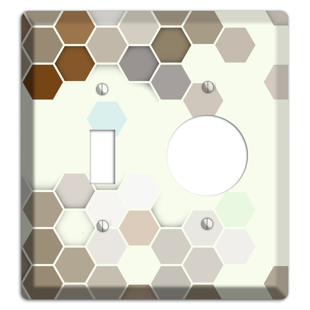 Earth-Toned Honeycomb Mosaic Toggle / Receptacle Wallplate