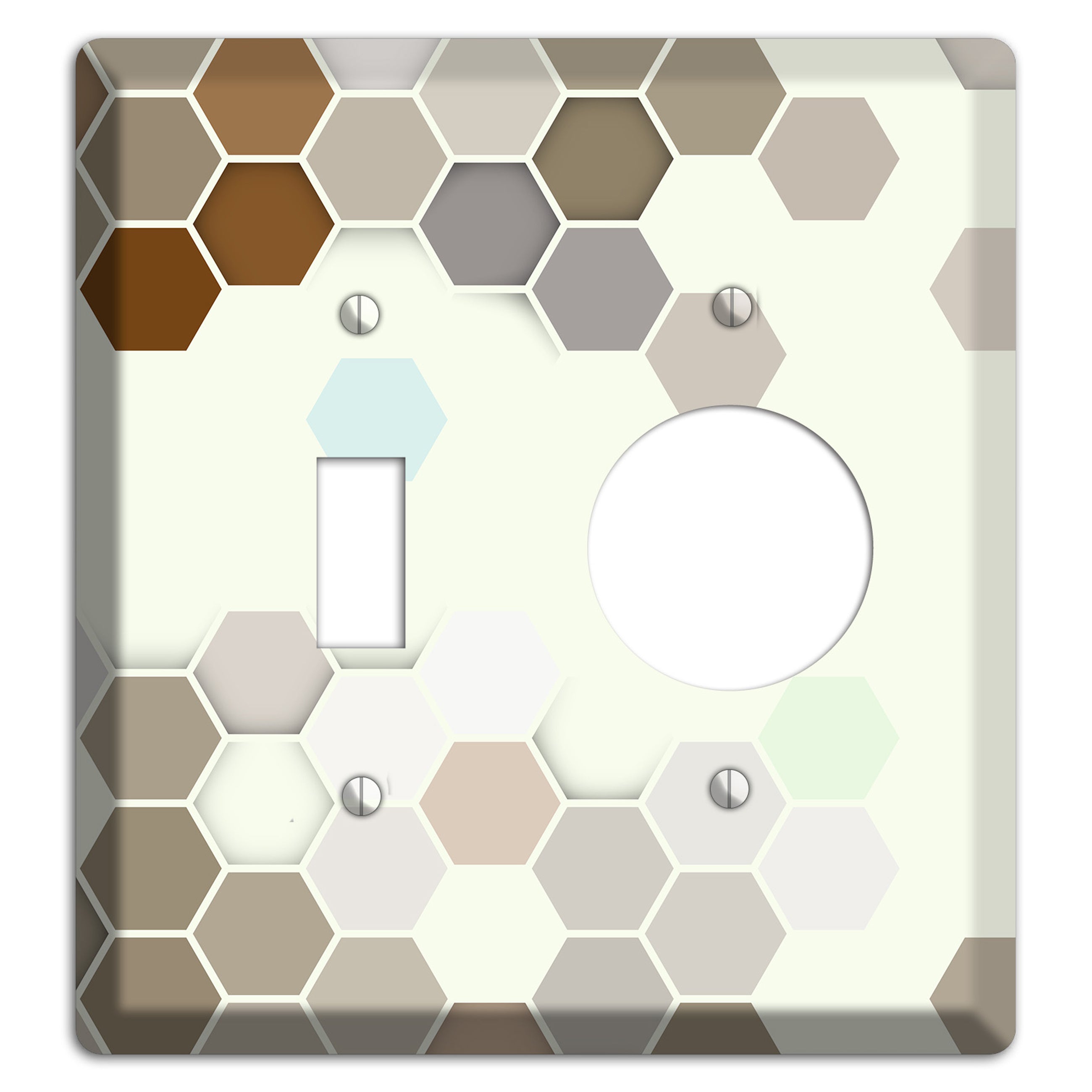 Earth-Toned Honeycomb Mosaic Toggle / Receptacle Wallplate